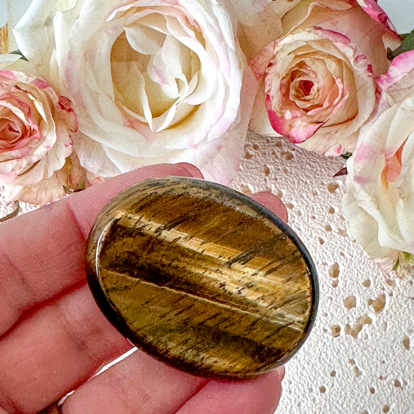 Tigers Eye Worry Stone #965-Happily Zen