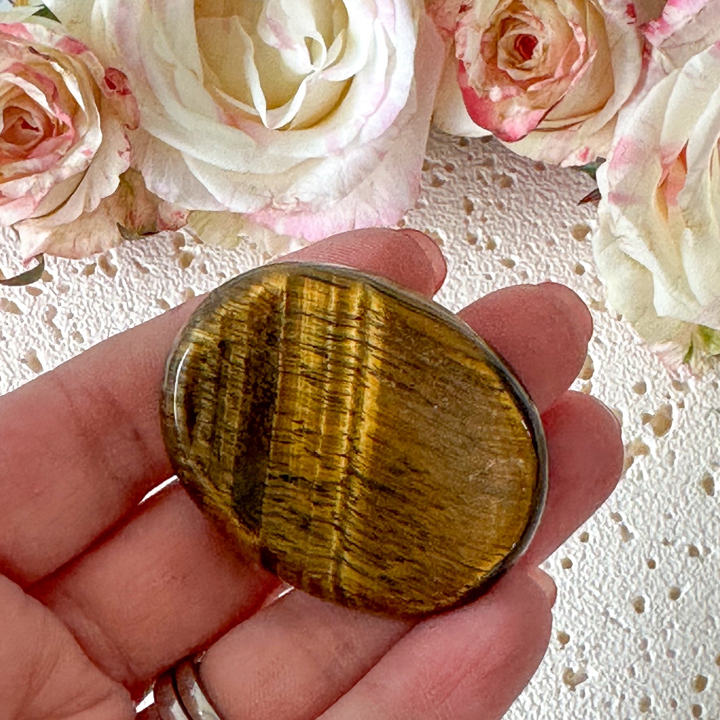Tigers Eye Worry Stone #966-Happily Zen
