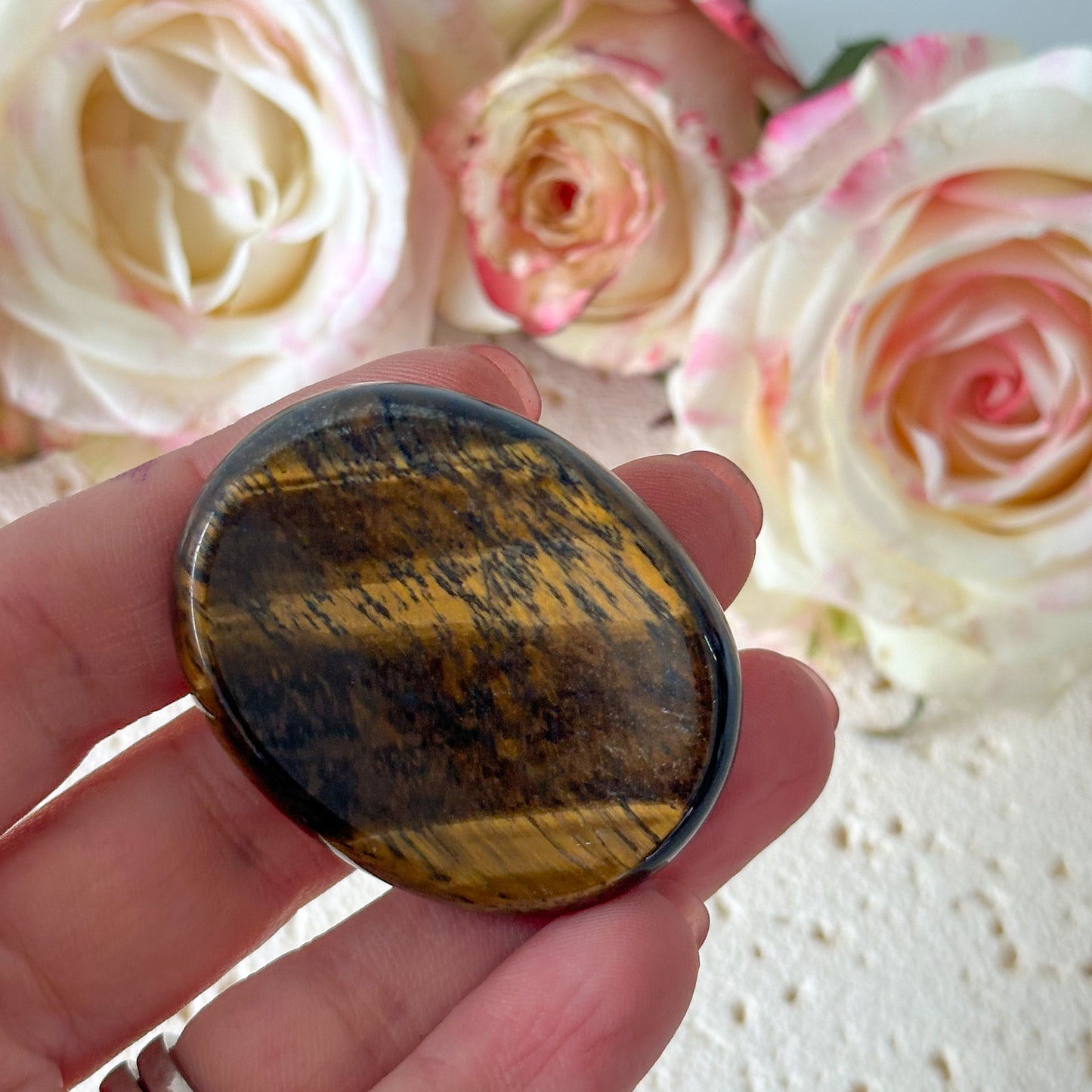 Tigers Eye Worry Stone #967-Happily Zen