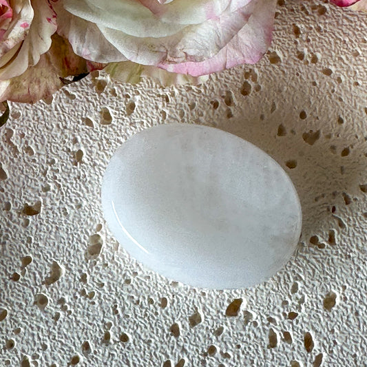 Clear Quartz Worry Stone #974-Happily Zen