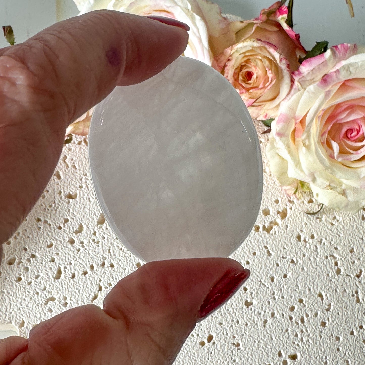 Clear Quartz Worry Stone #974-Happily Zen