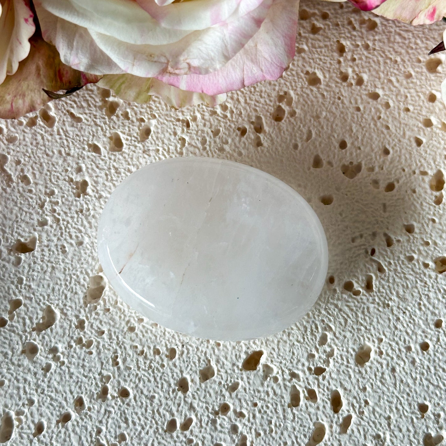 Clear Quartz Worry Stone #975-Happily Zen