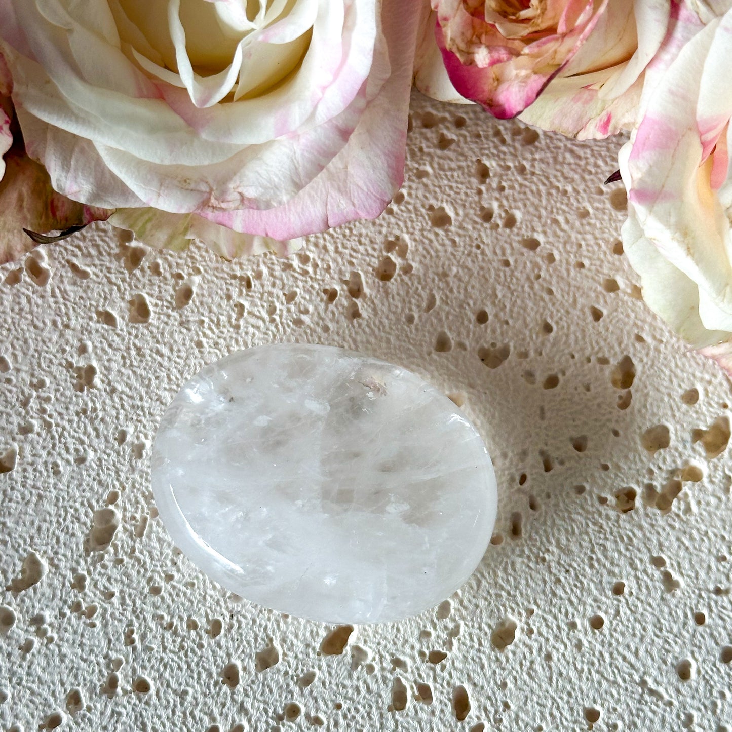 Clear Quartz Worry Stone #976-Happily Zen