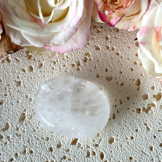 Clear Quartz Worry Stone #976-Happily Zen