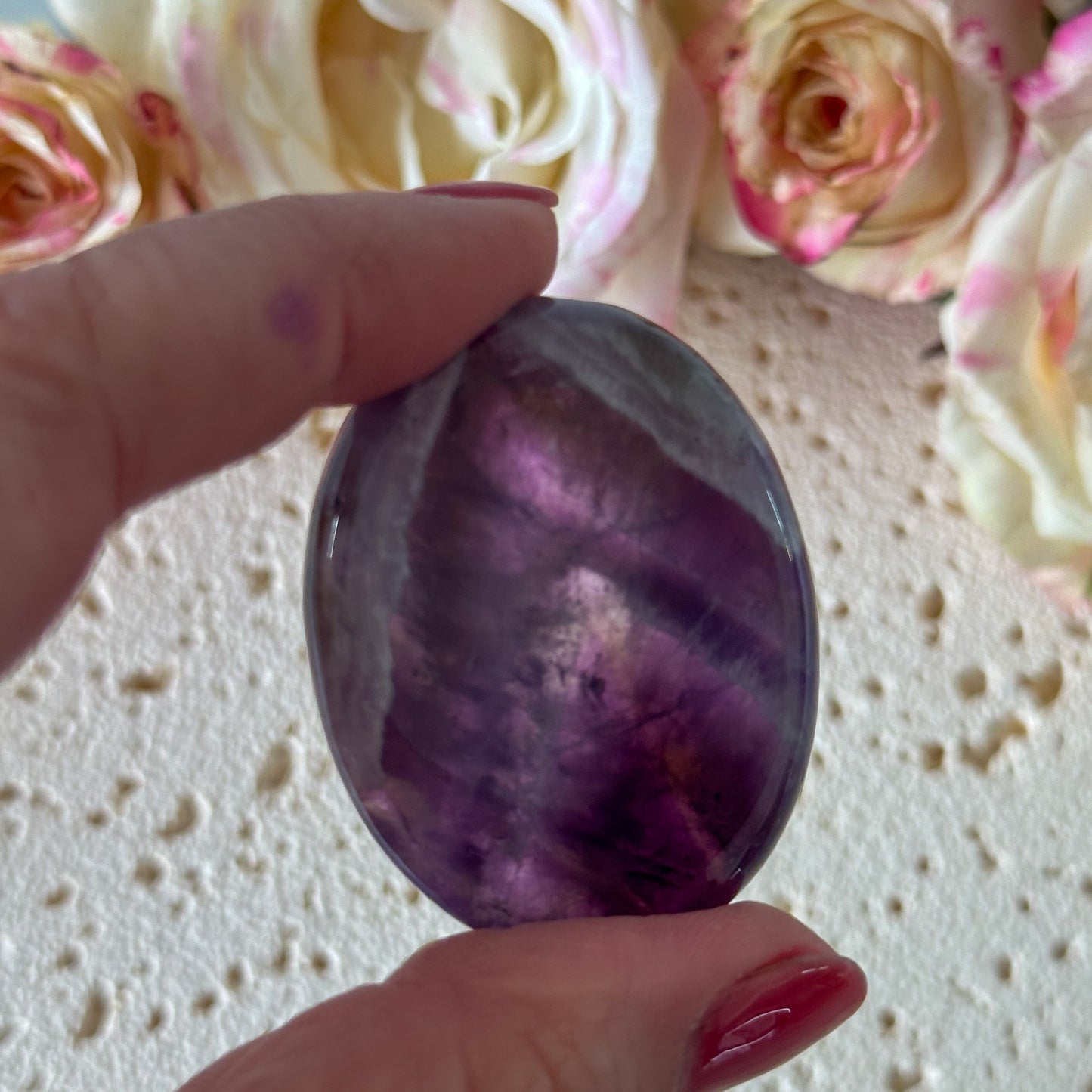 Amethyst Worry Stone #985-Happily Zen