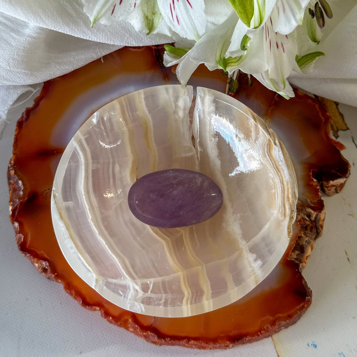 Amber Onyx Bowl #838-Happily Zen