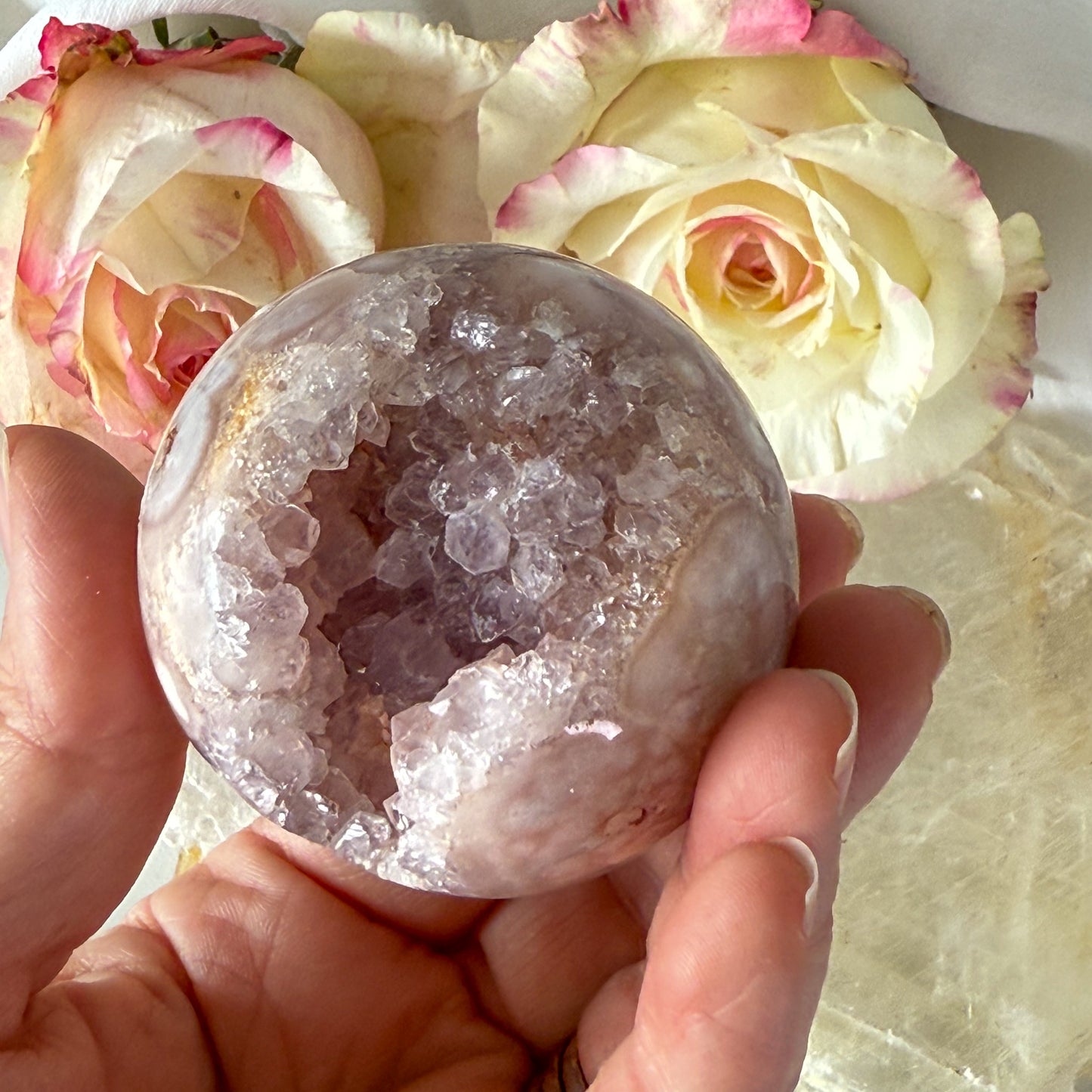 Pink Amethyst Sphere #1069-Happily Zen