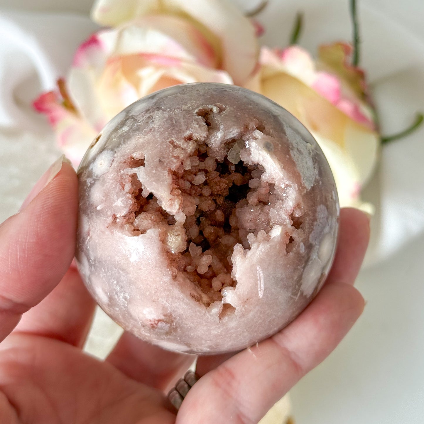 Pink Amethyst Sphere #1071-Happily Zen