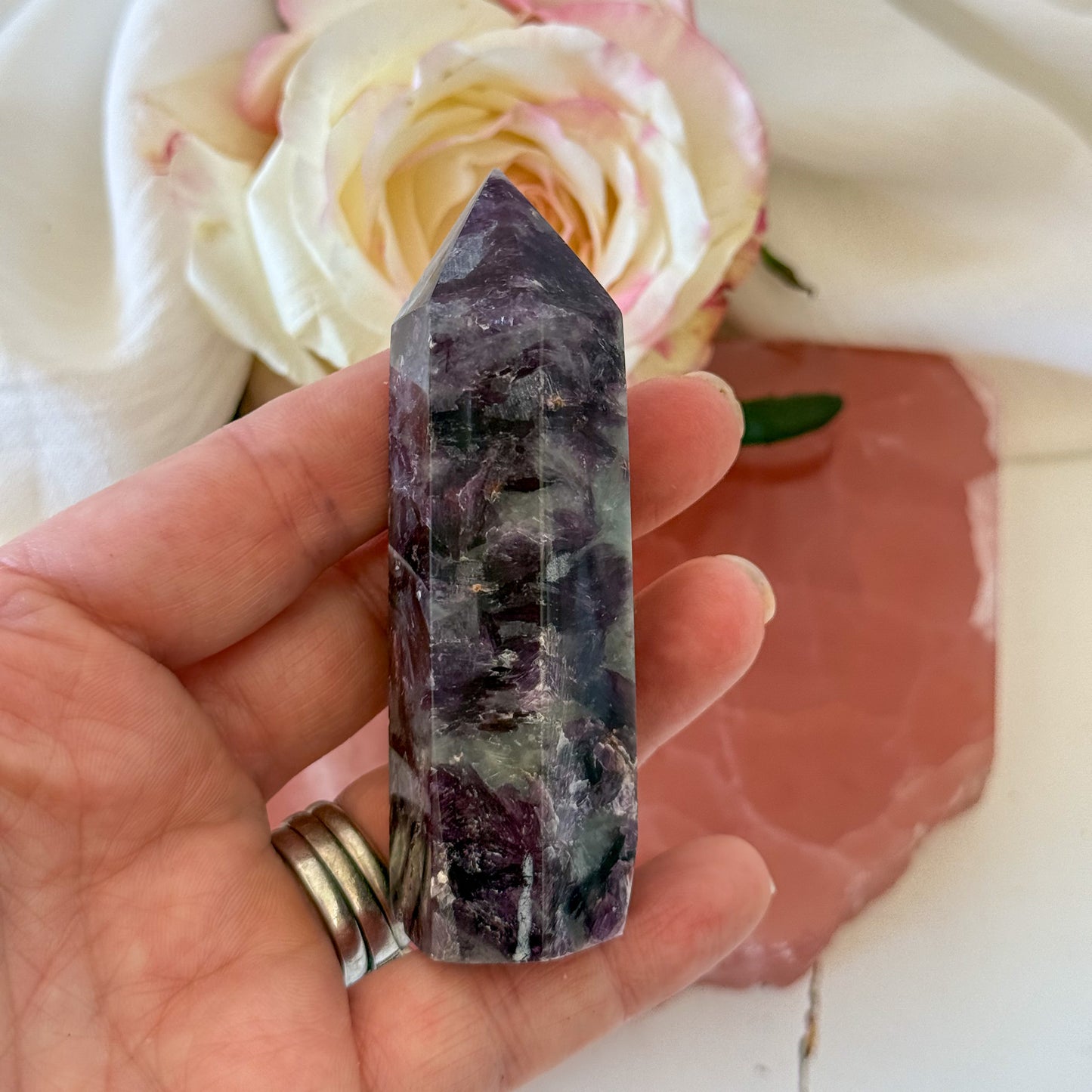 Lepidolite Tower #1081-Happily Zen