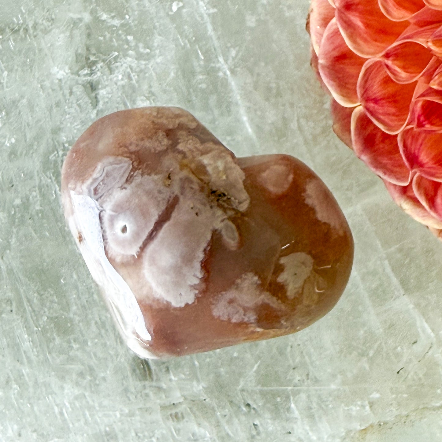 Flower Agate Heart #1102