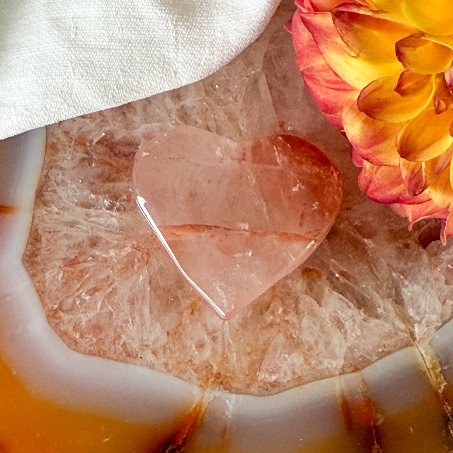 Fire Quartz Heart #1121