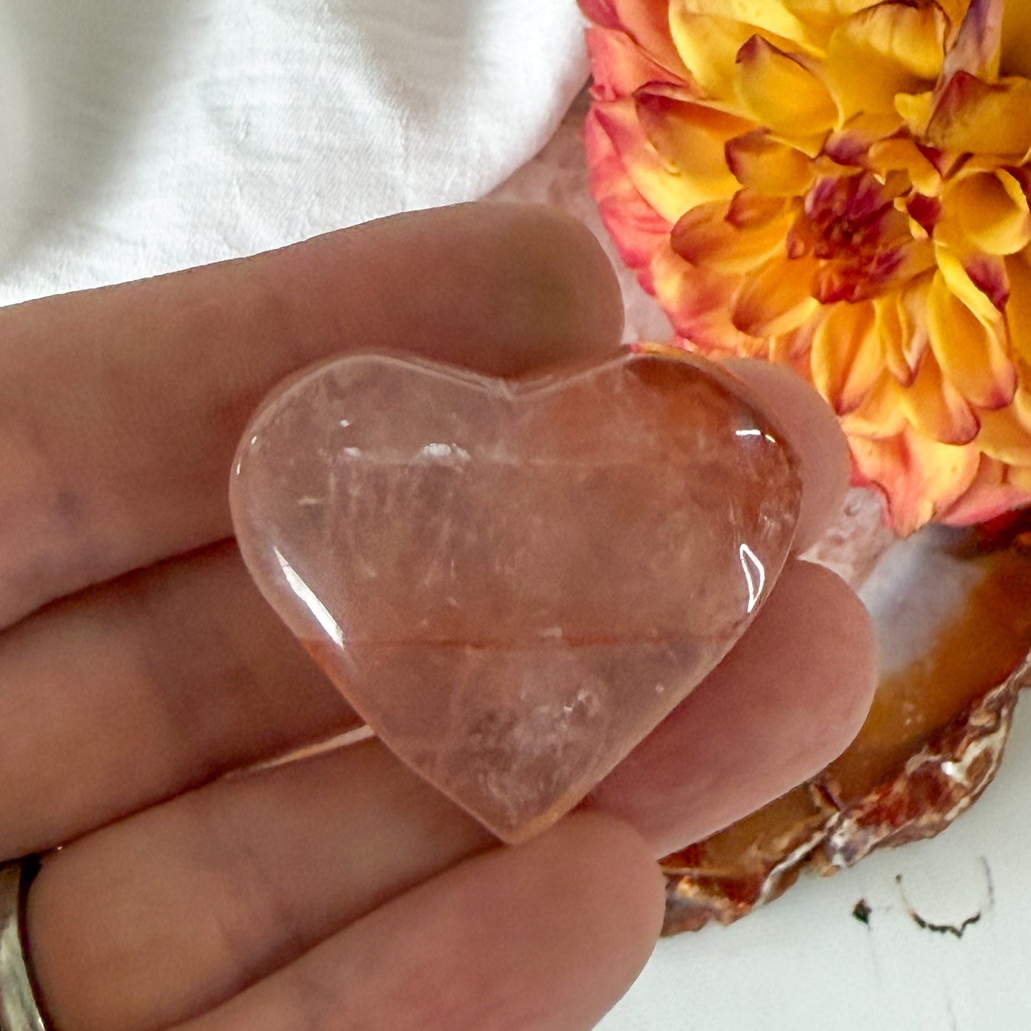 Fire Quartz Heart #1121