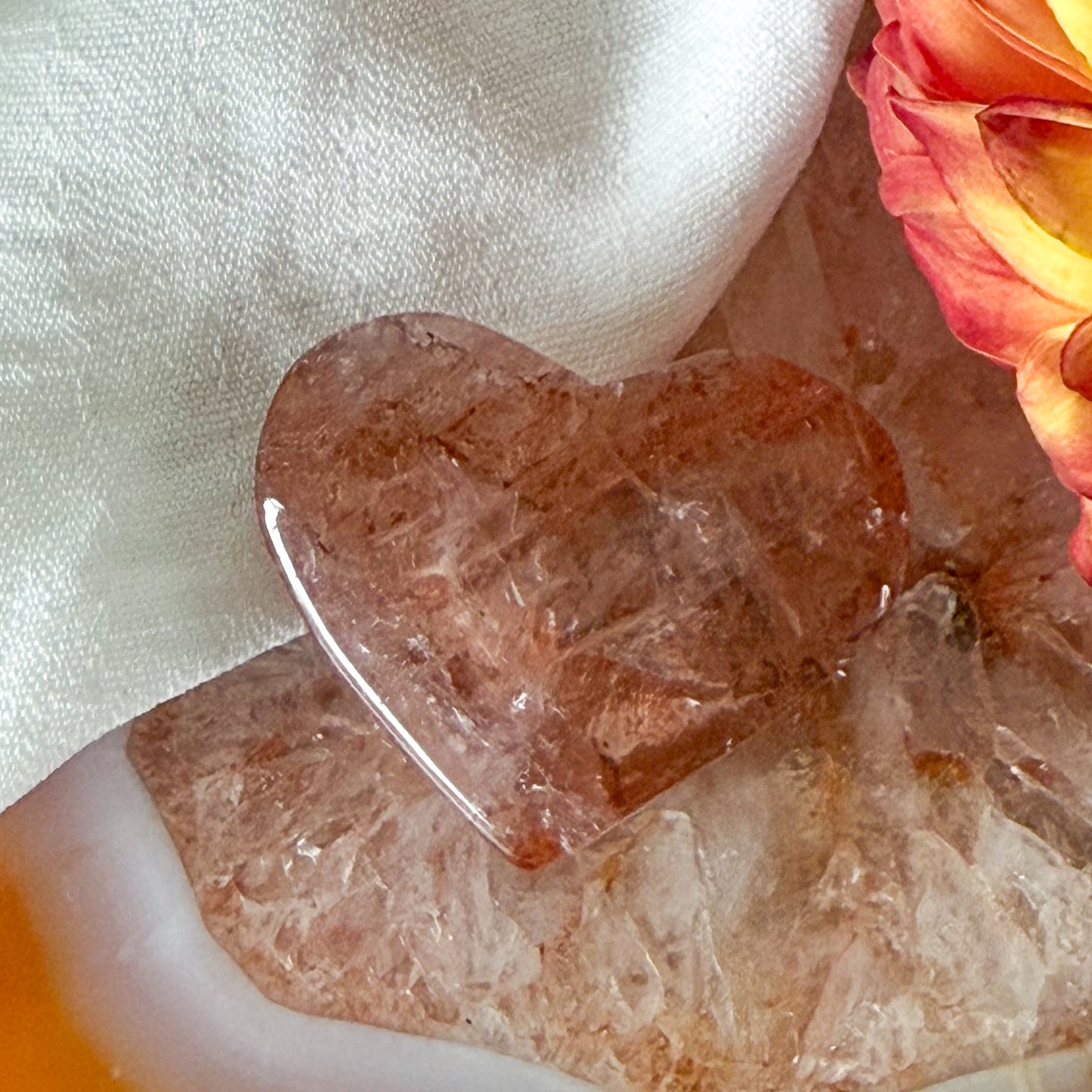 Fire Quartz Heart #1123
