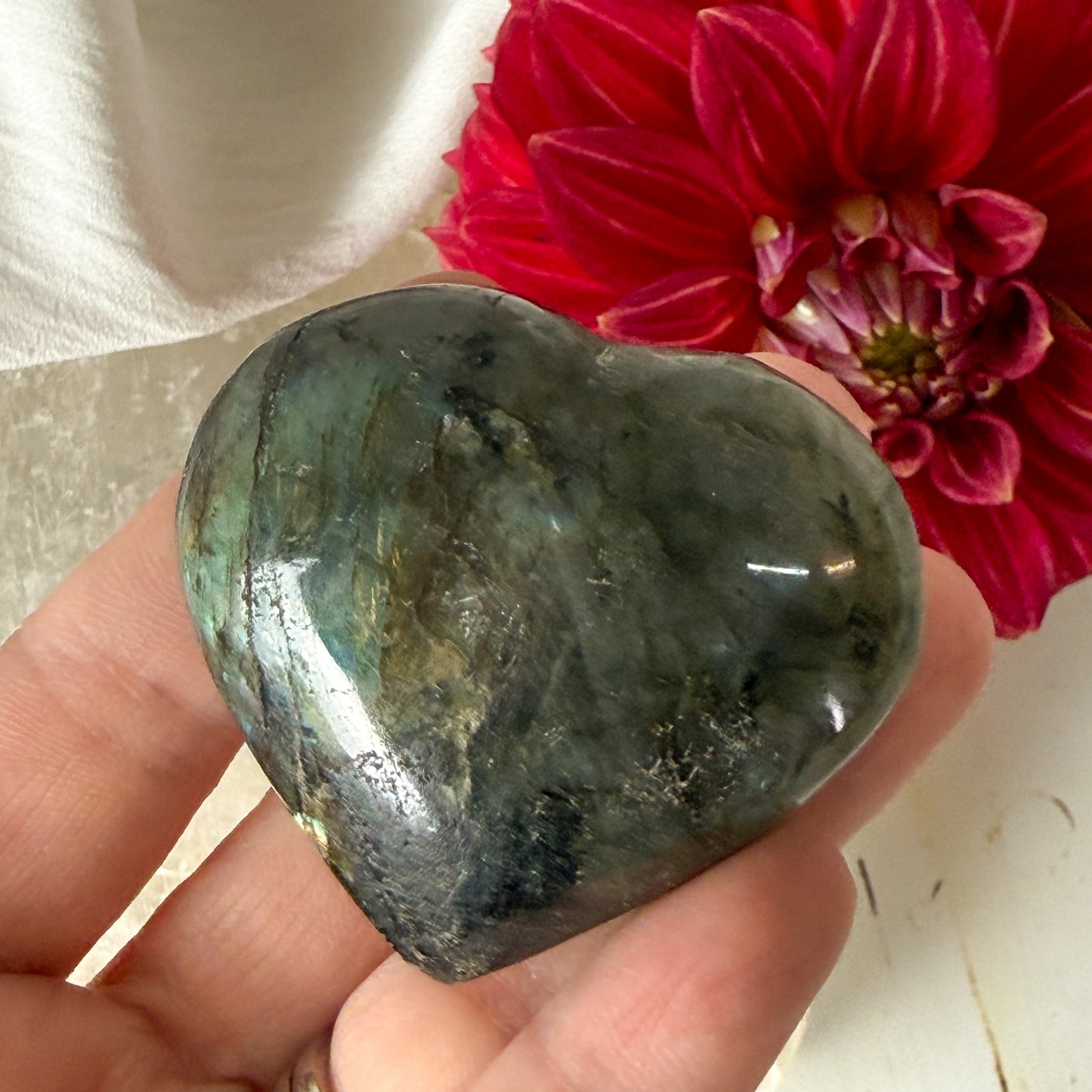 Labradorite Heart #1174-Happily Zen
