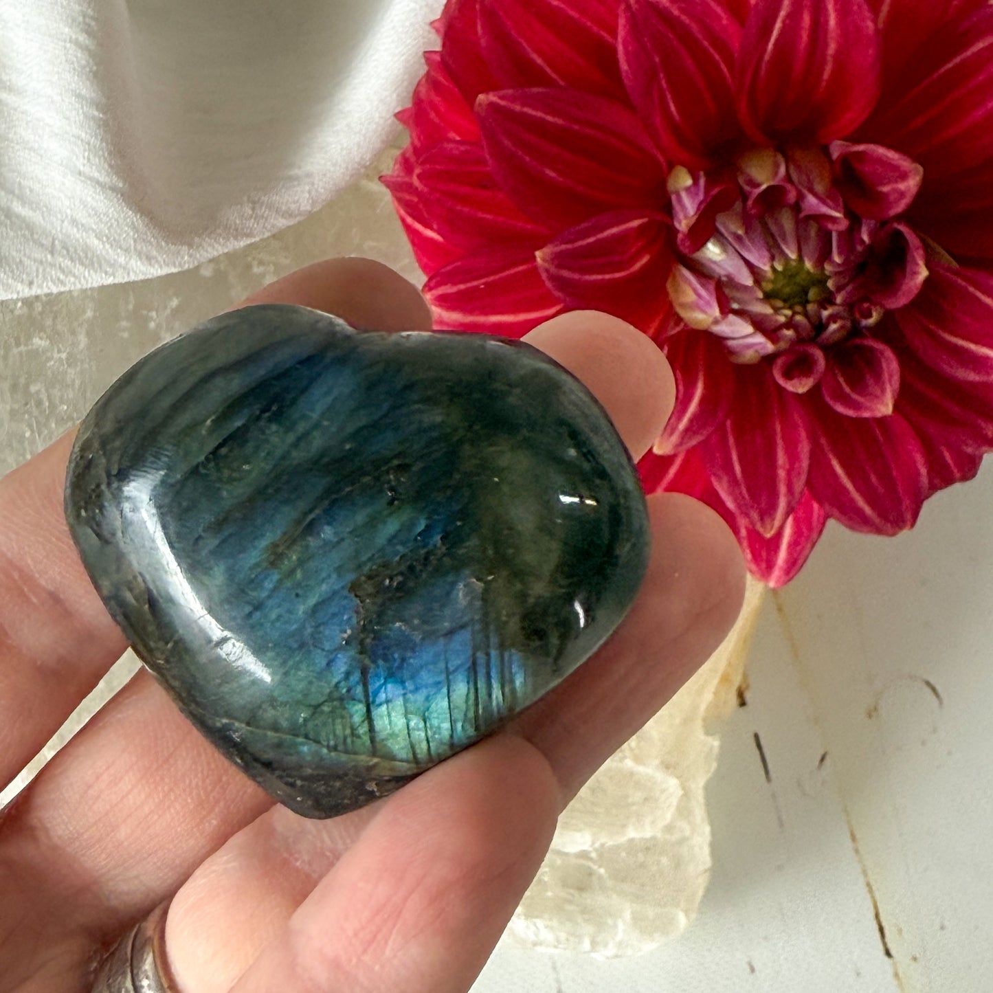 Labradorite Heart #1175-Happily Zen
