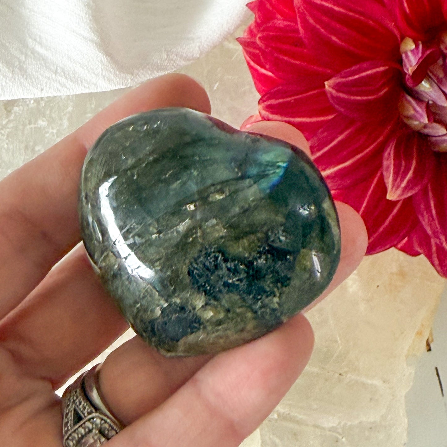 Labradorite Heart #1178-Happily Zen