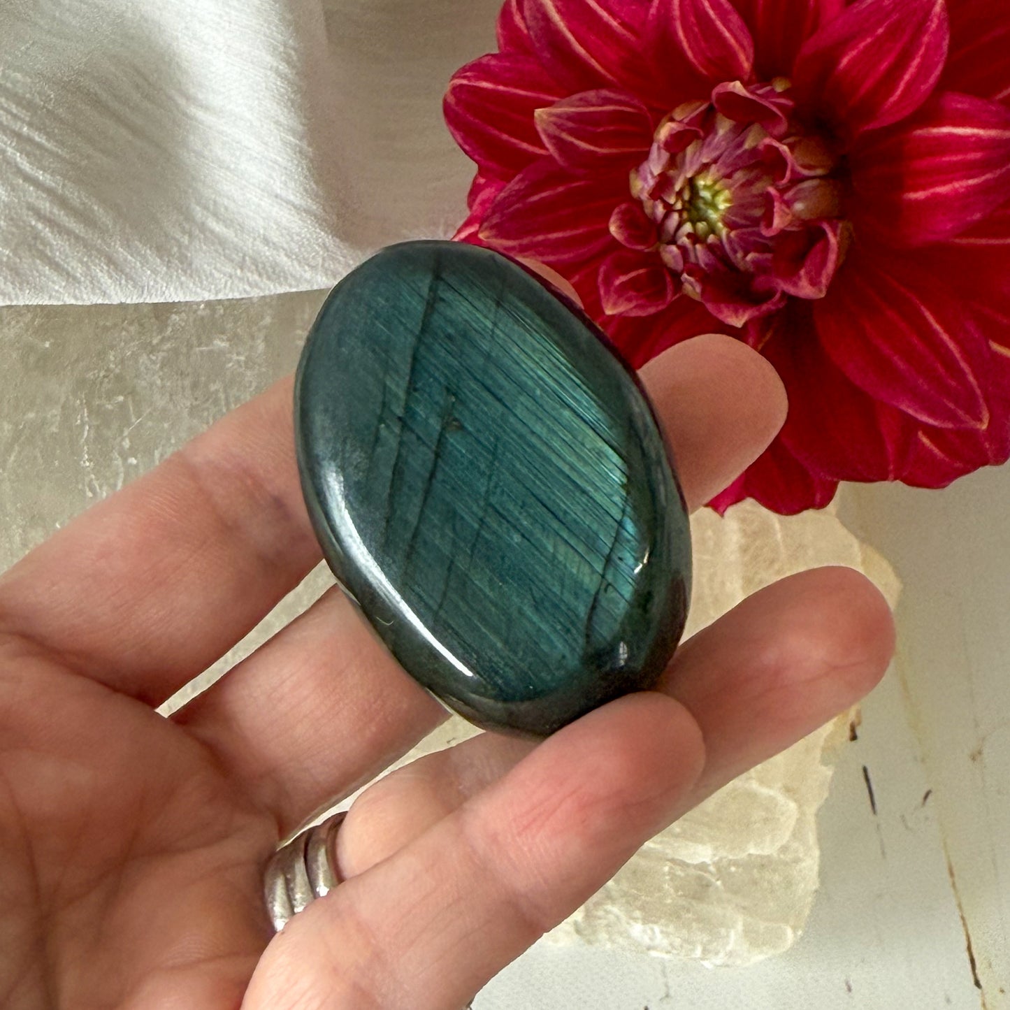 Labradorite Palm Stone #1165-Happily Zen