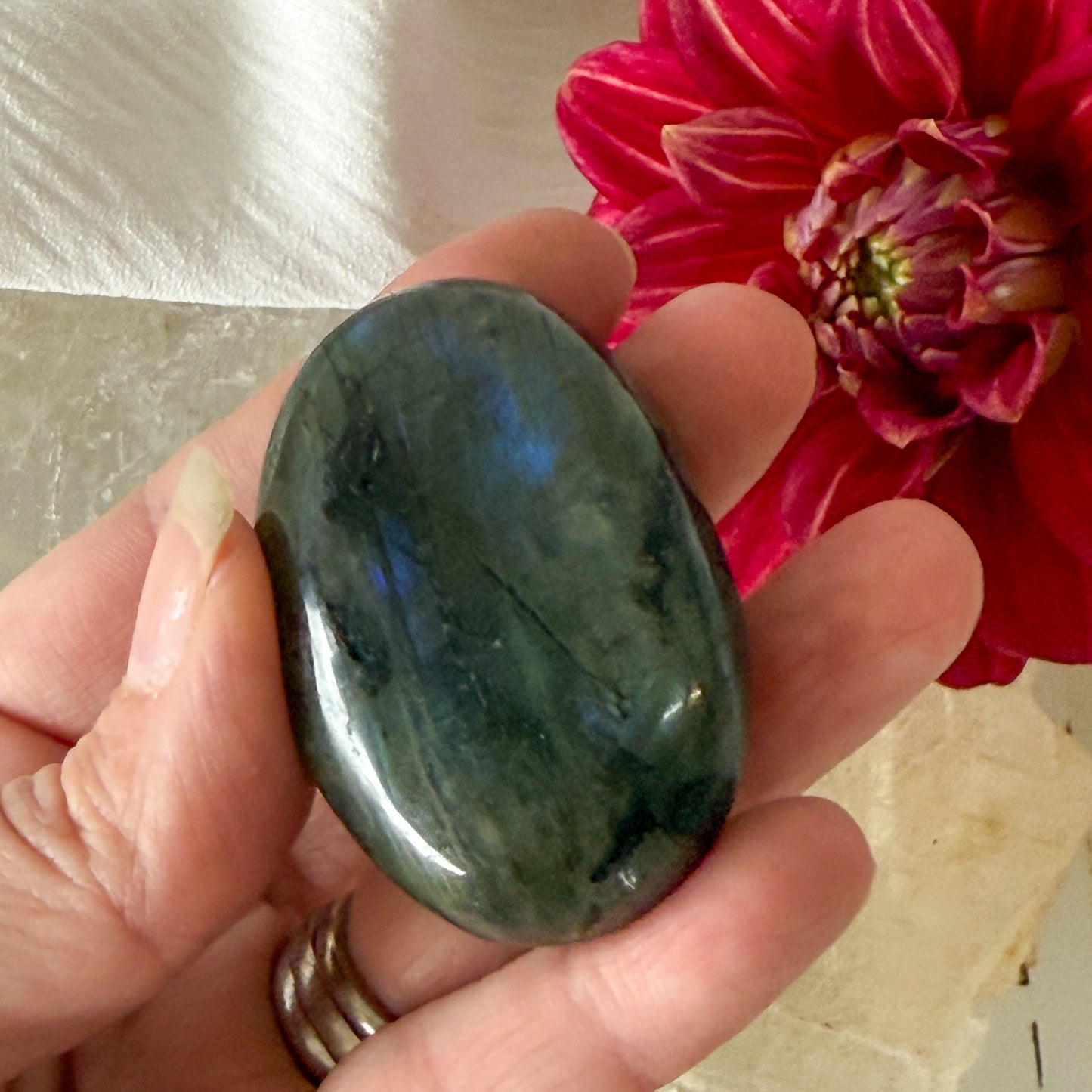 Labradorite Palm Stone #1166-Happily Zen