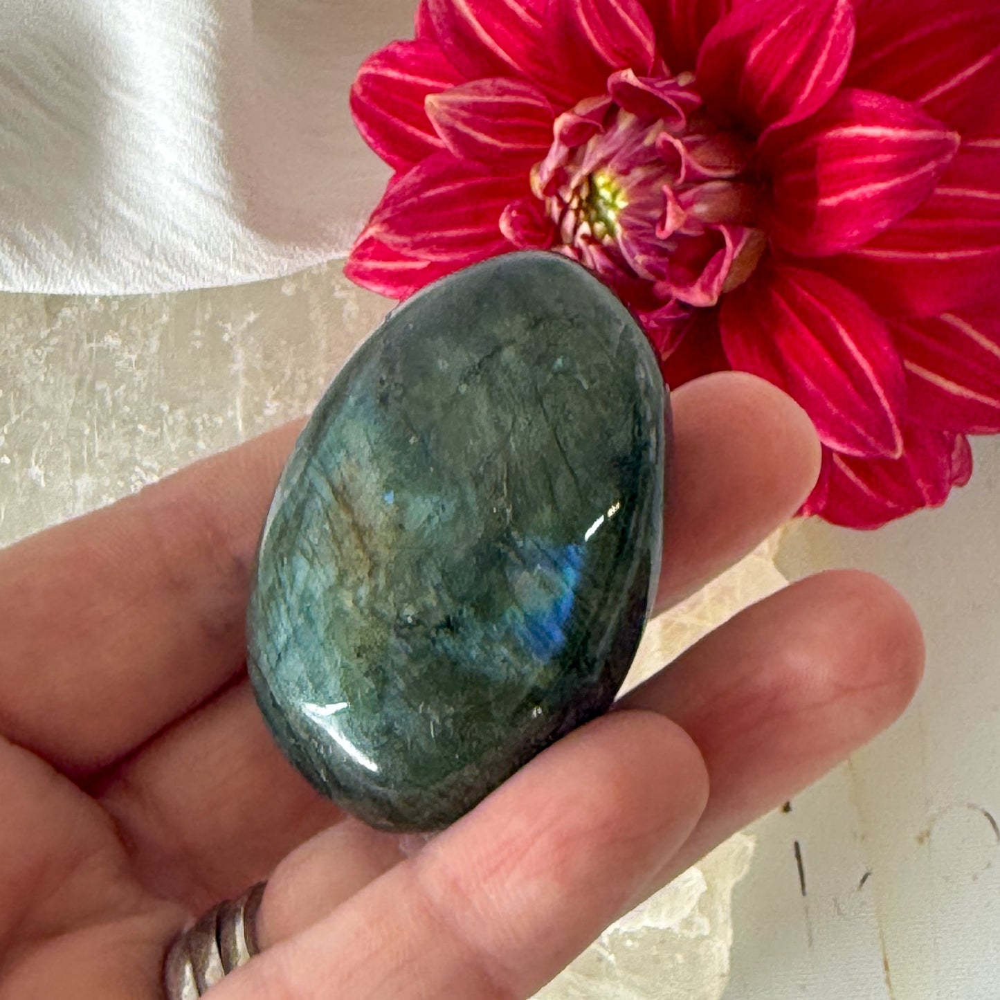Labradorite Palm Stone #1168-Happily Zen