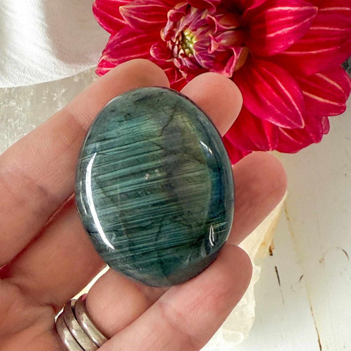 Labradorite Palm Stone #1170-Happily Zen
