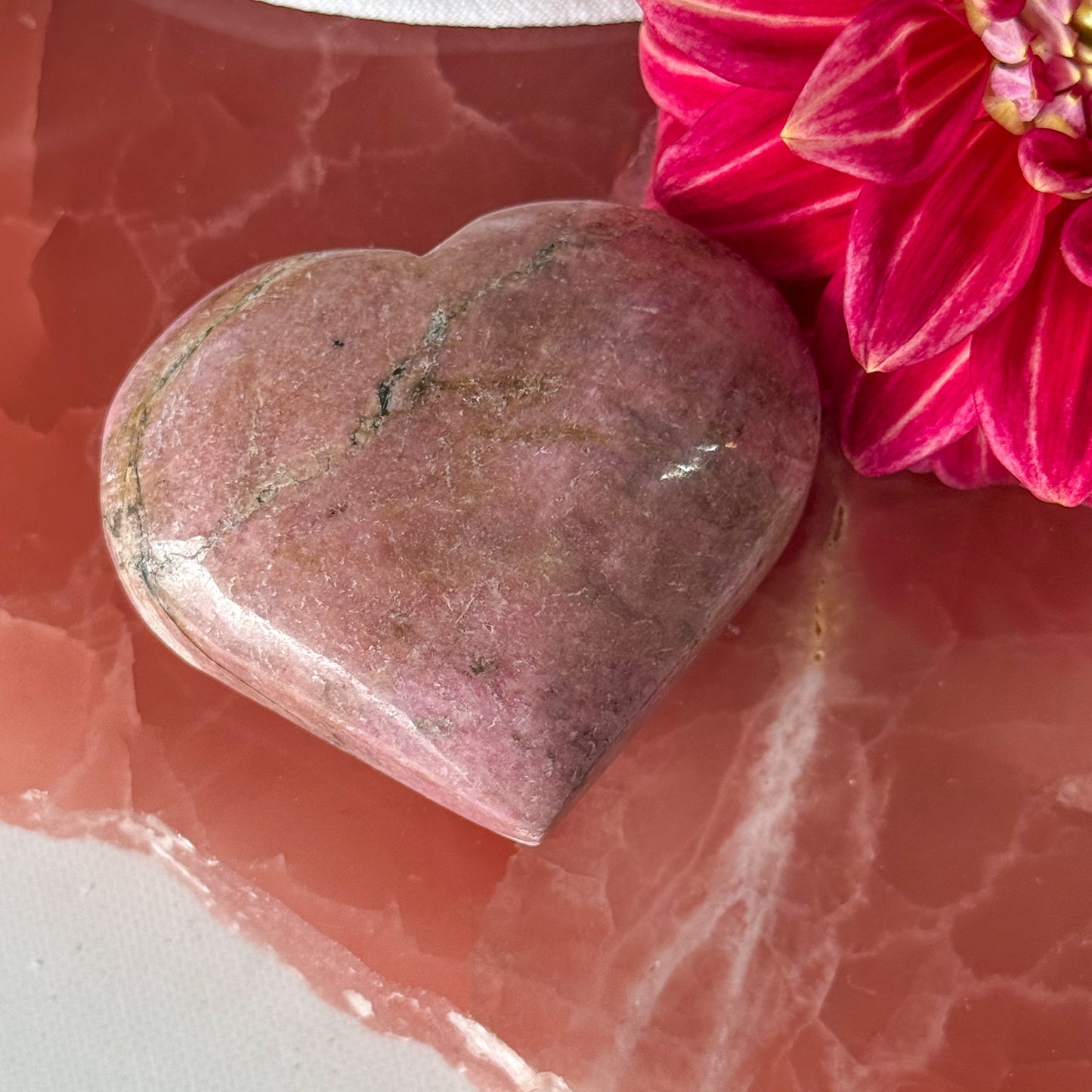 Rhodonite Heart #1135-Happily Zen