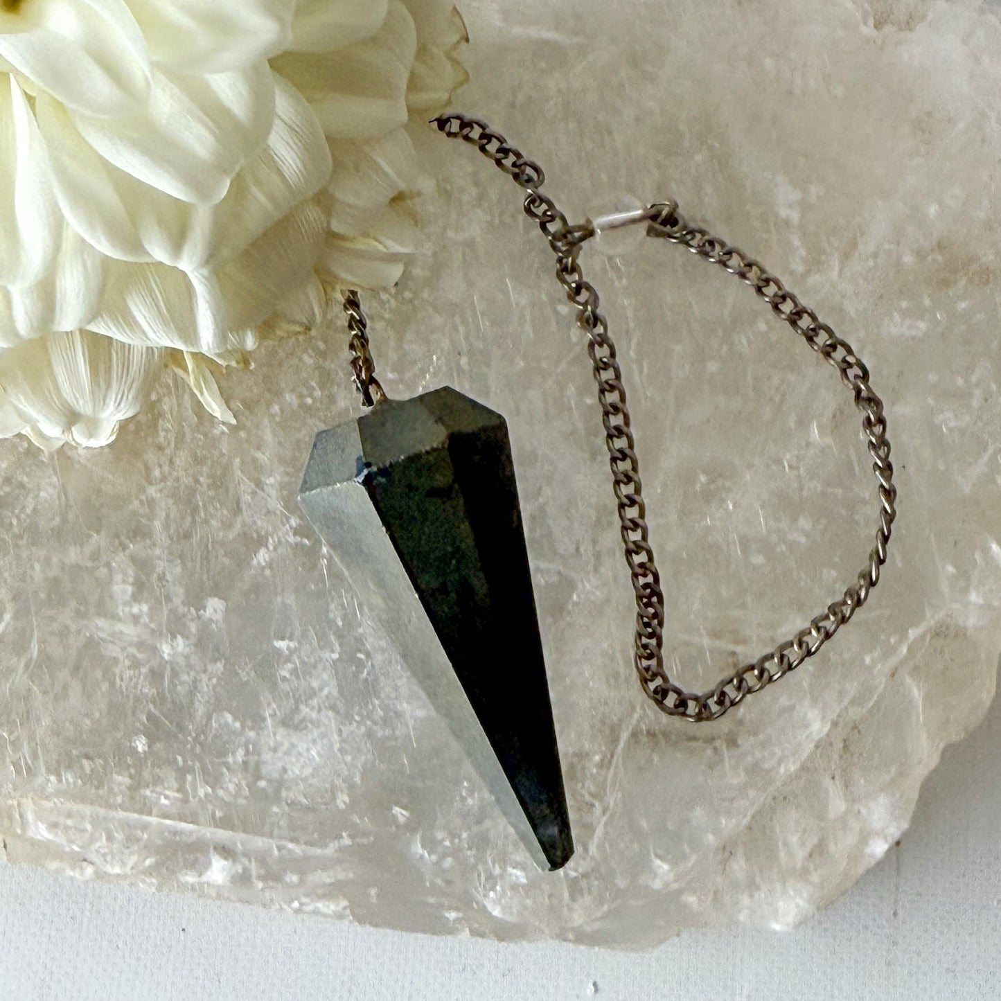 Pyrite Pendulum #1035-Happily Zen