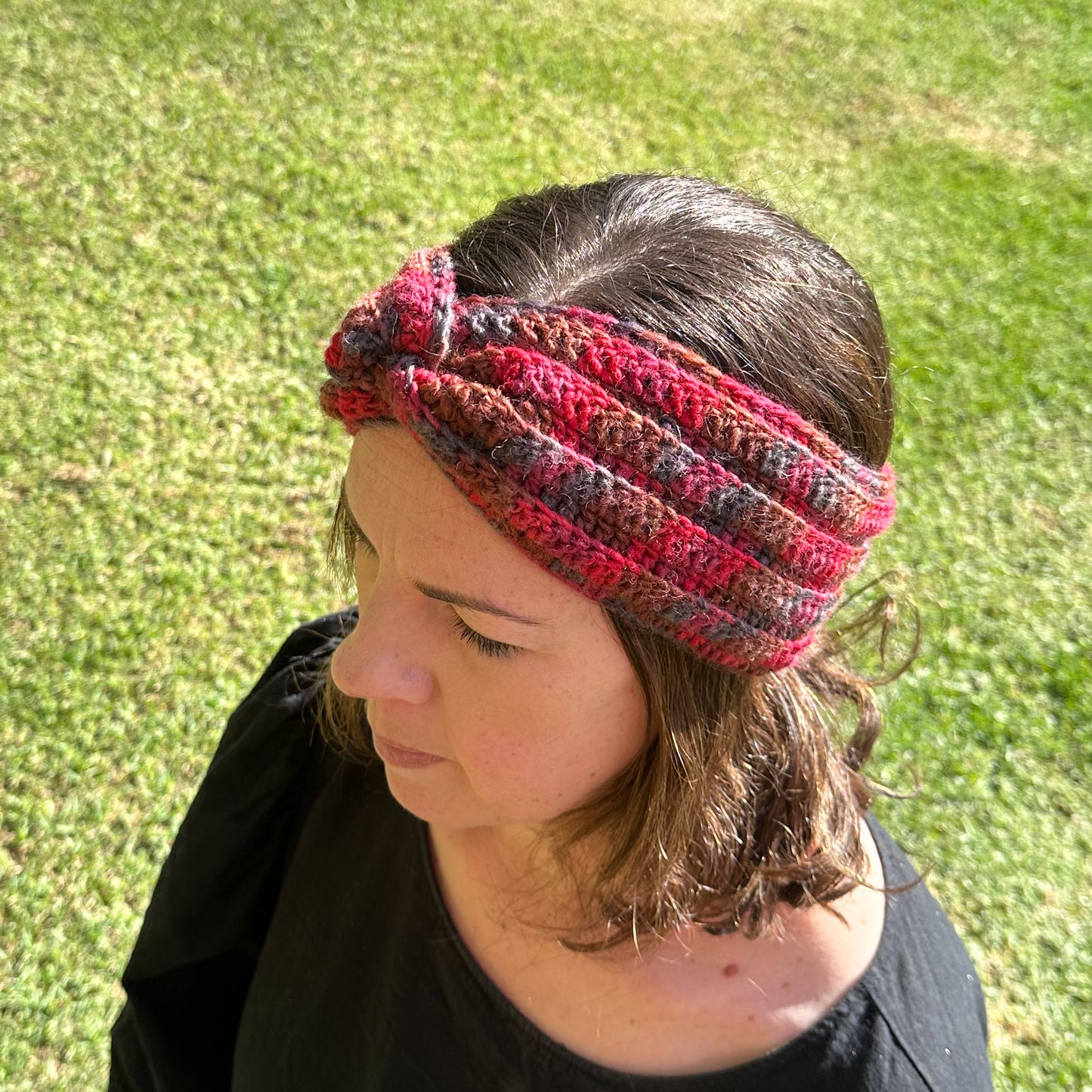 Pure Wool Crochet Headband #1055-Happily Zen