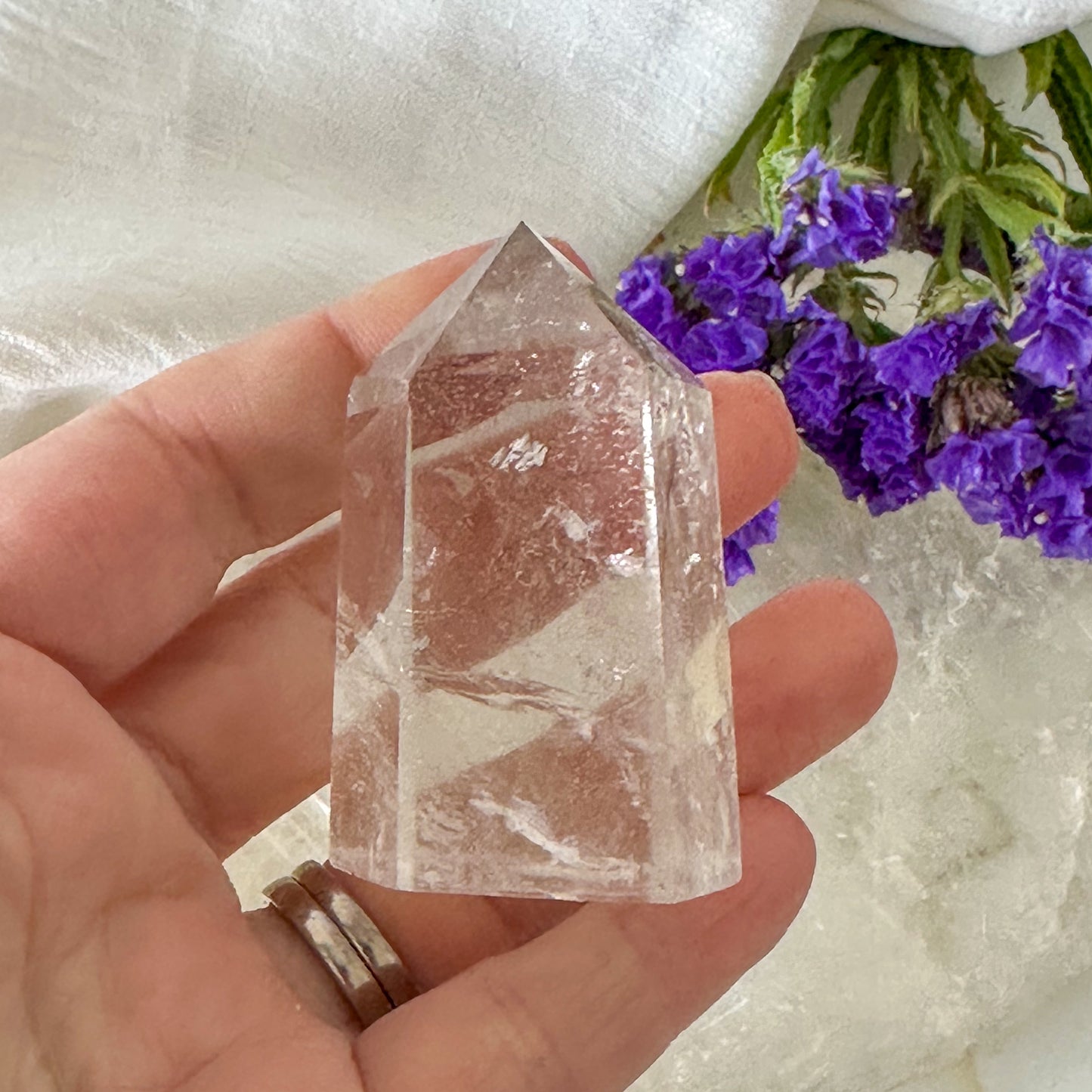 Clear Quartz Tower #1015-Happily Zen