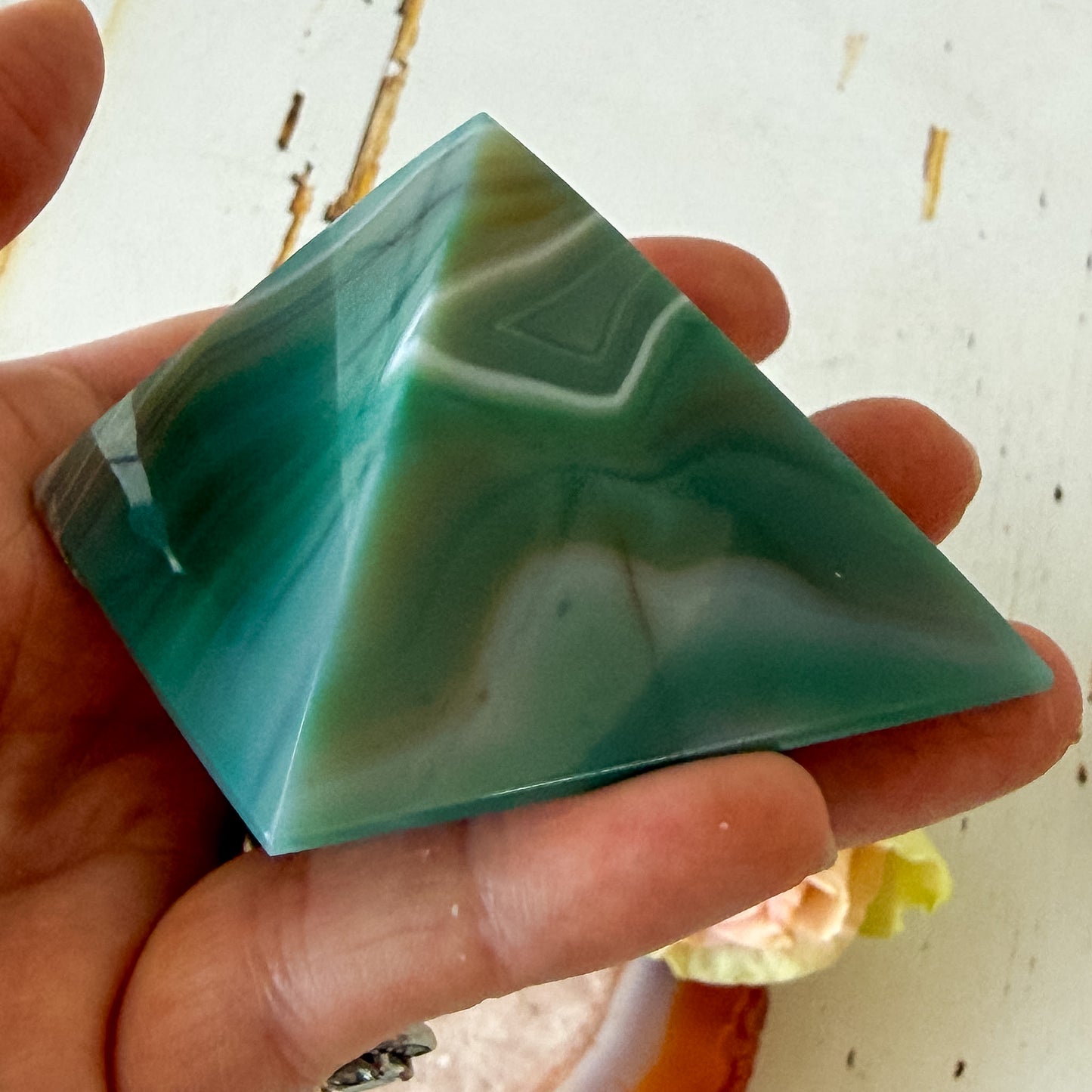 Green Agate Pyramid #1379