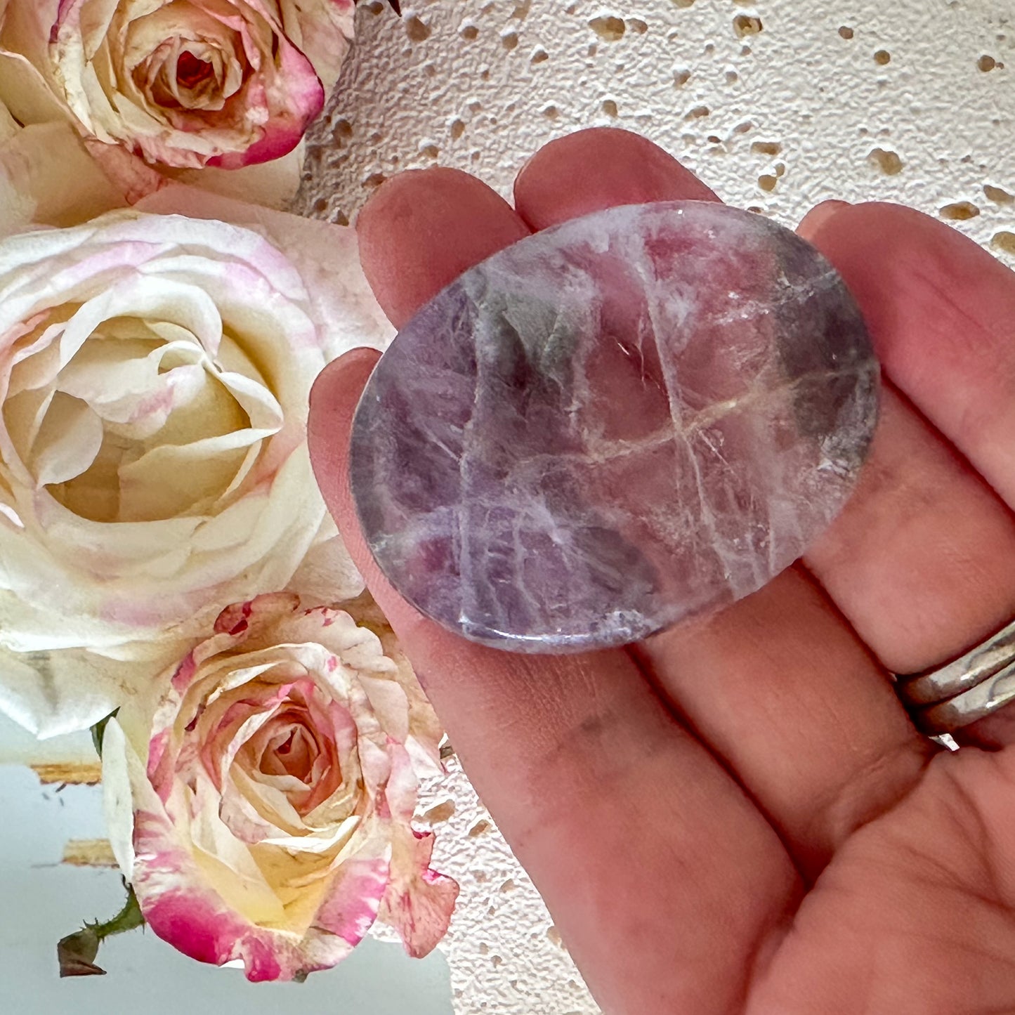Fluorite Worry Stone #957-Happily Zen