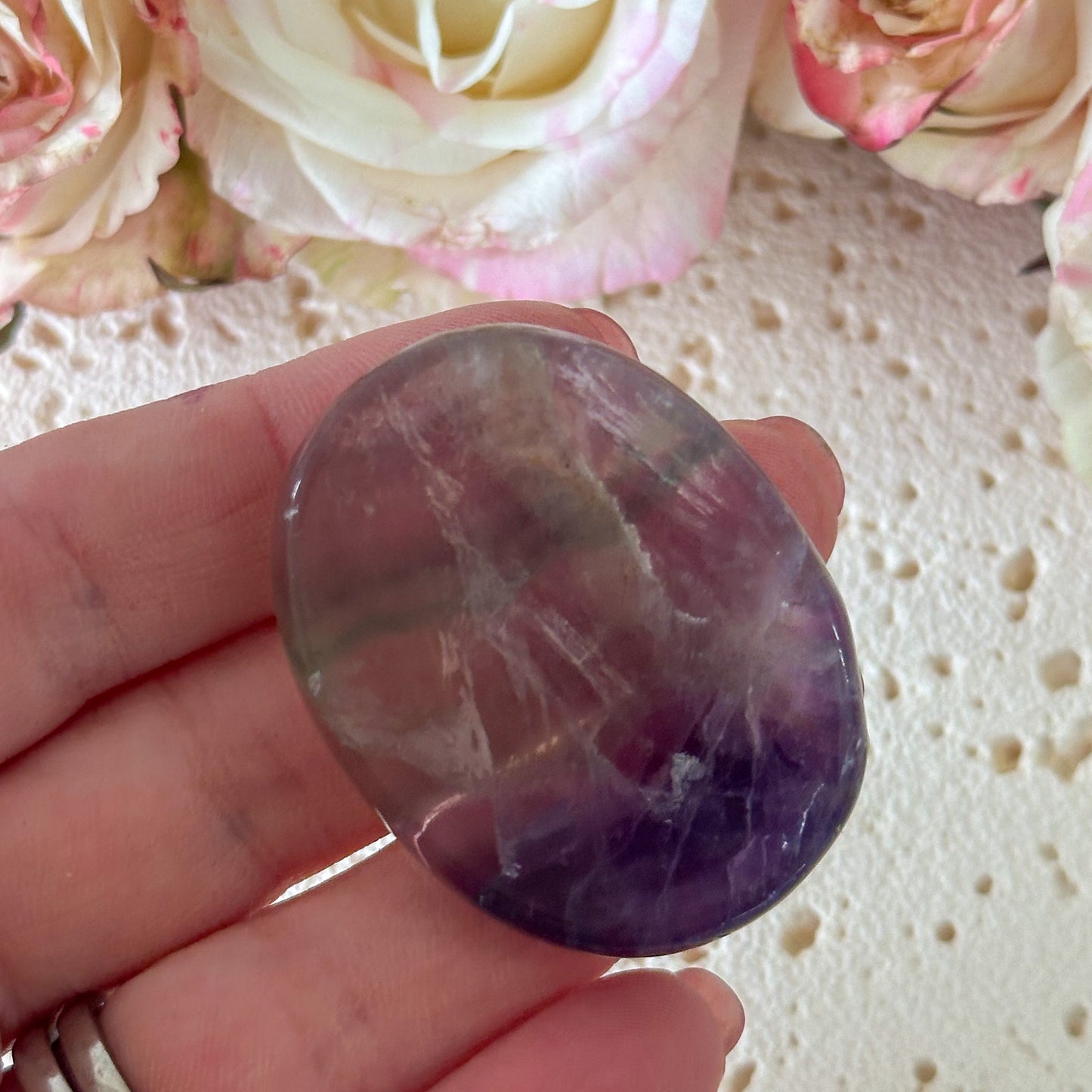 Fluorite Worry Stone #955-Happily Zen