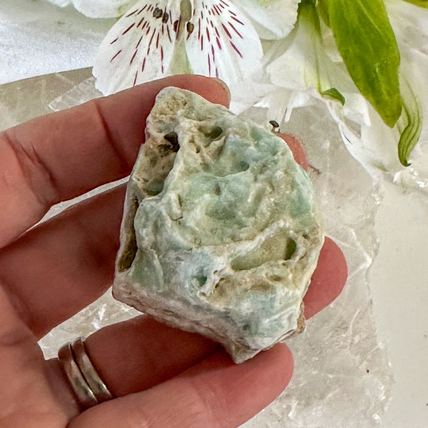 Raw Blue Aragonite #1040-Happily Zen
