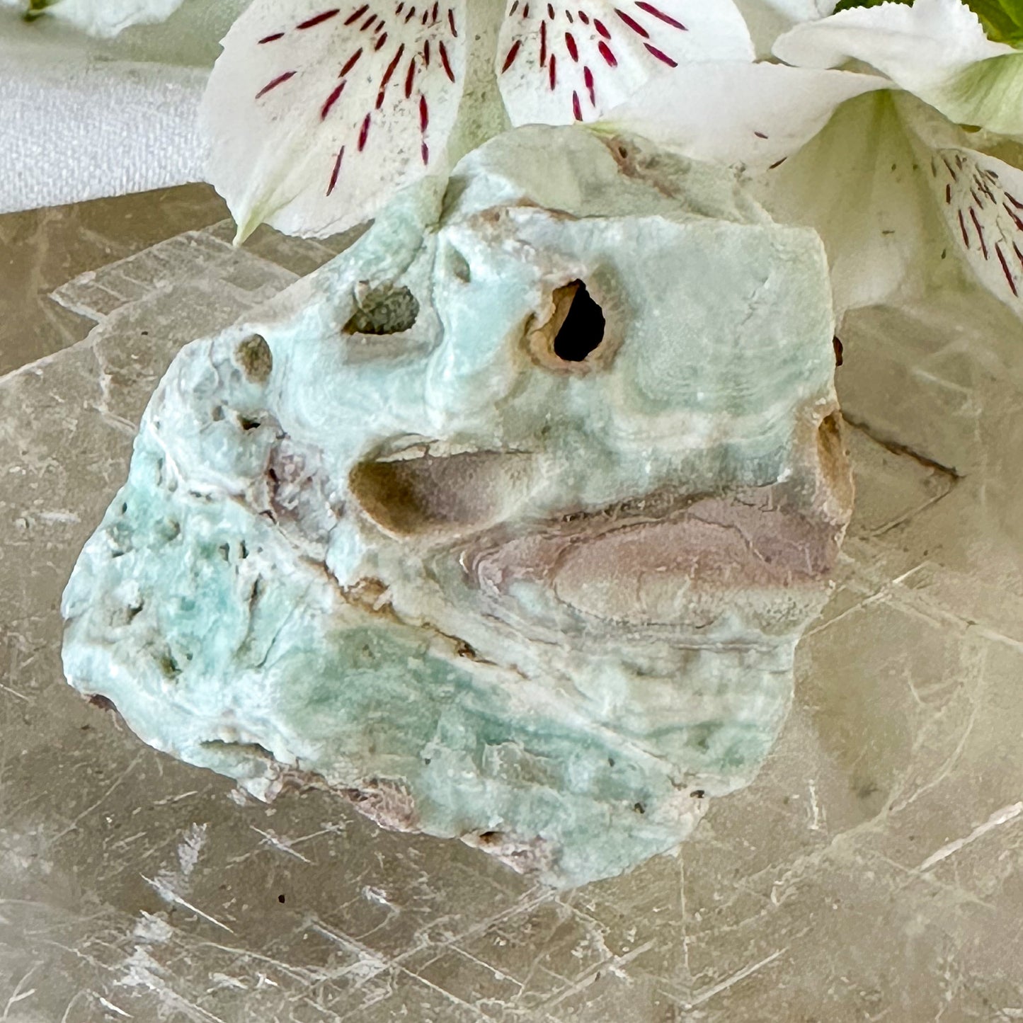 Raw Blue Aragonite #1041-Happily Zen