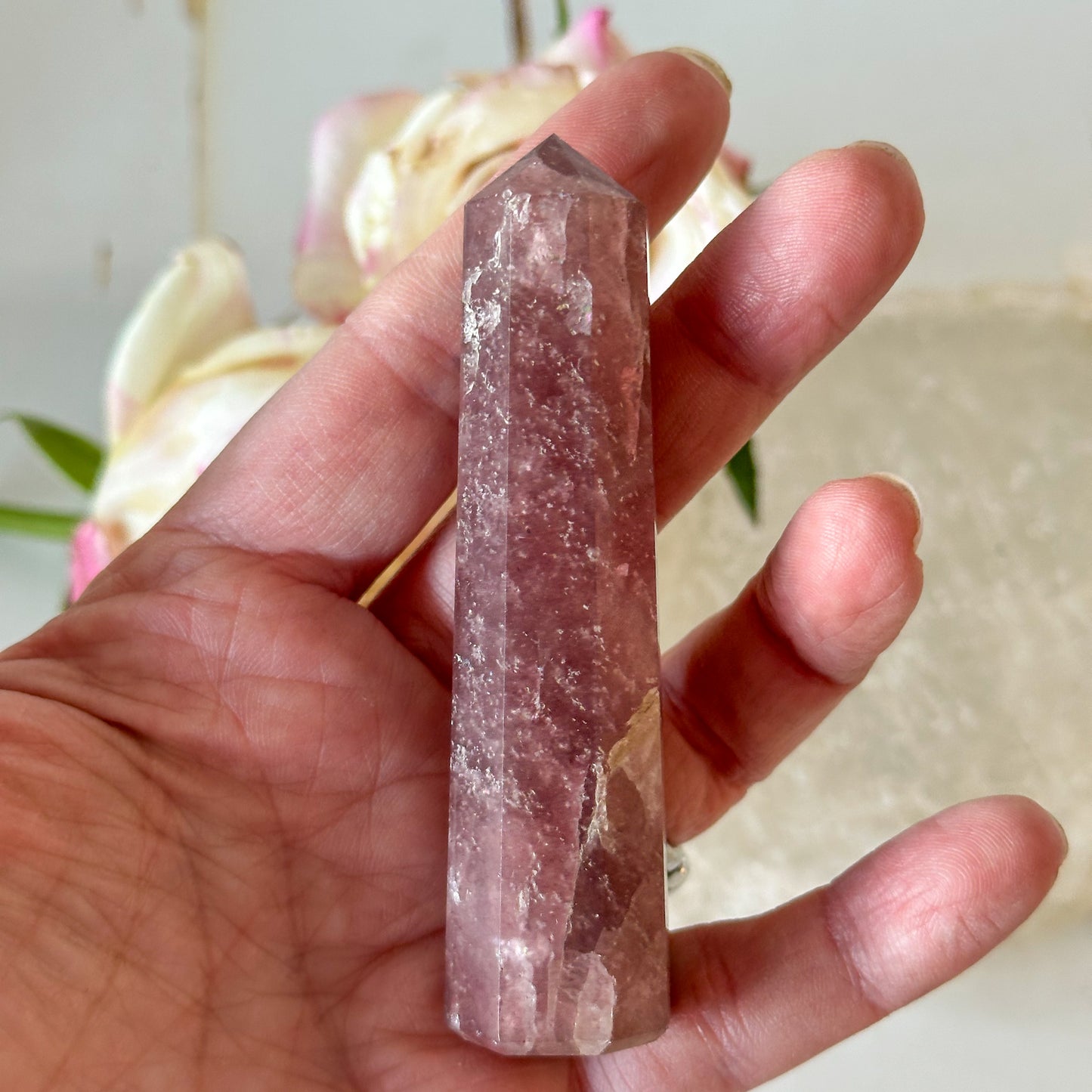 Strawberry Quartz Tower #1030-Happily Zen