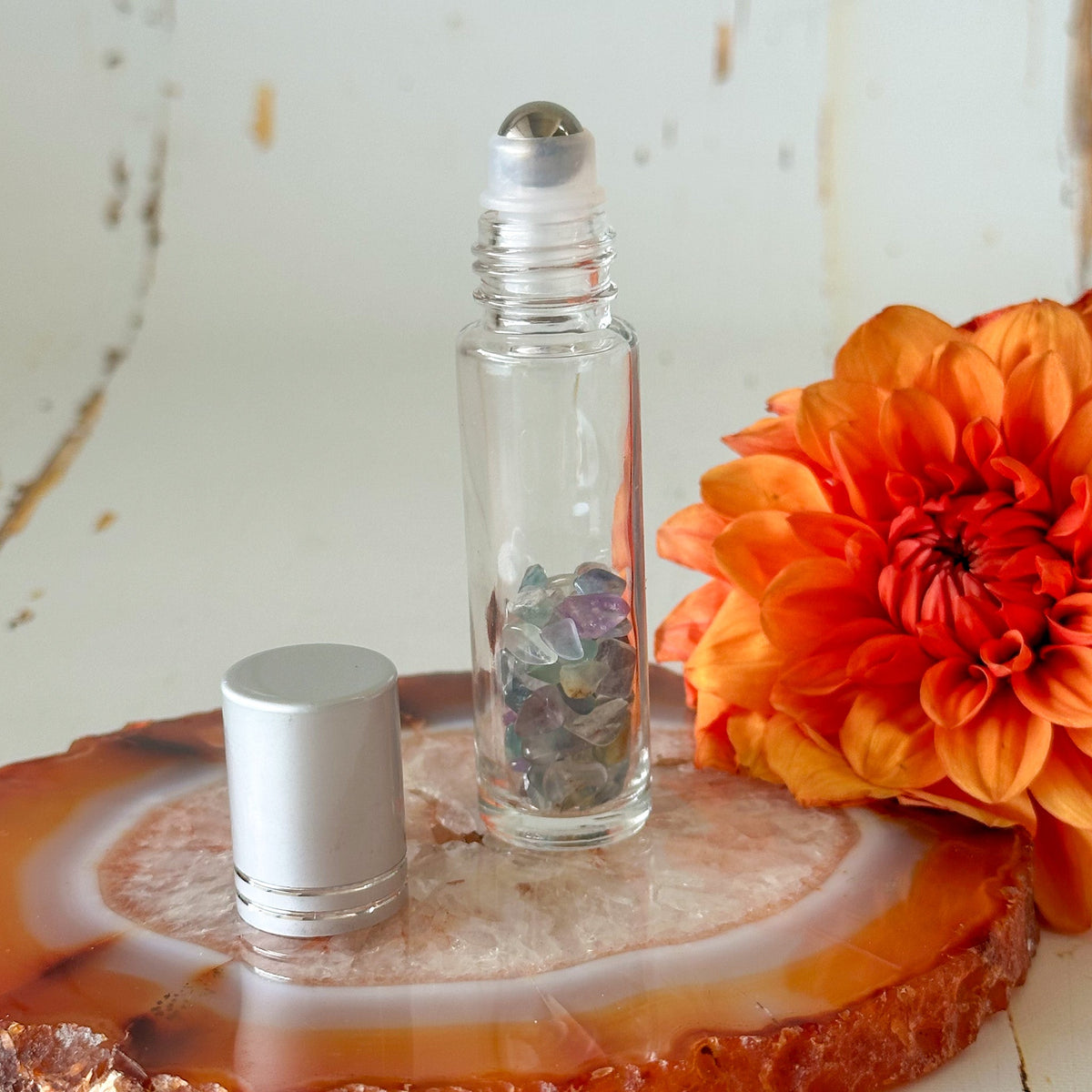 Refillable Fluorite Essential Oil Roller-Happily Zen