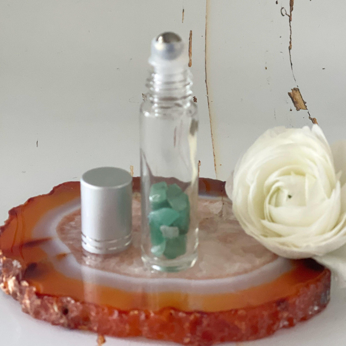 Refillable Green Aventurine Essential Oil Roller-Happily Zen