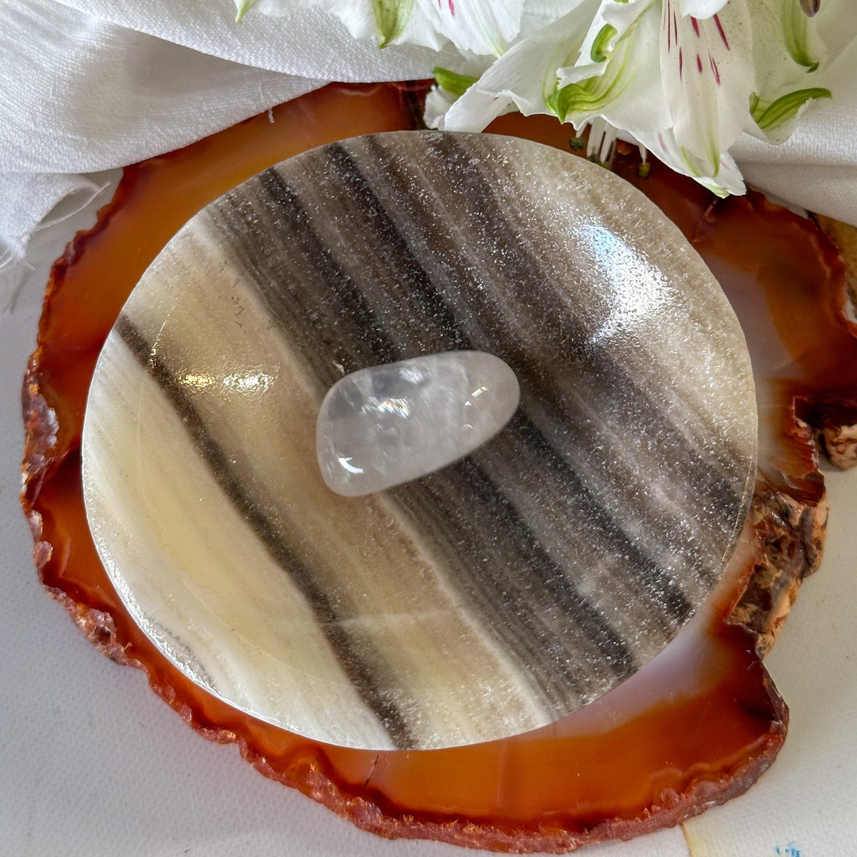 Zebra Onyx Bowl #836-Happily Zen