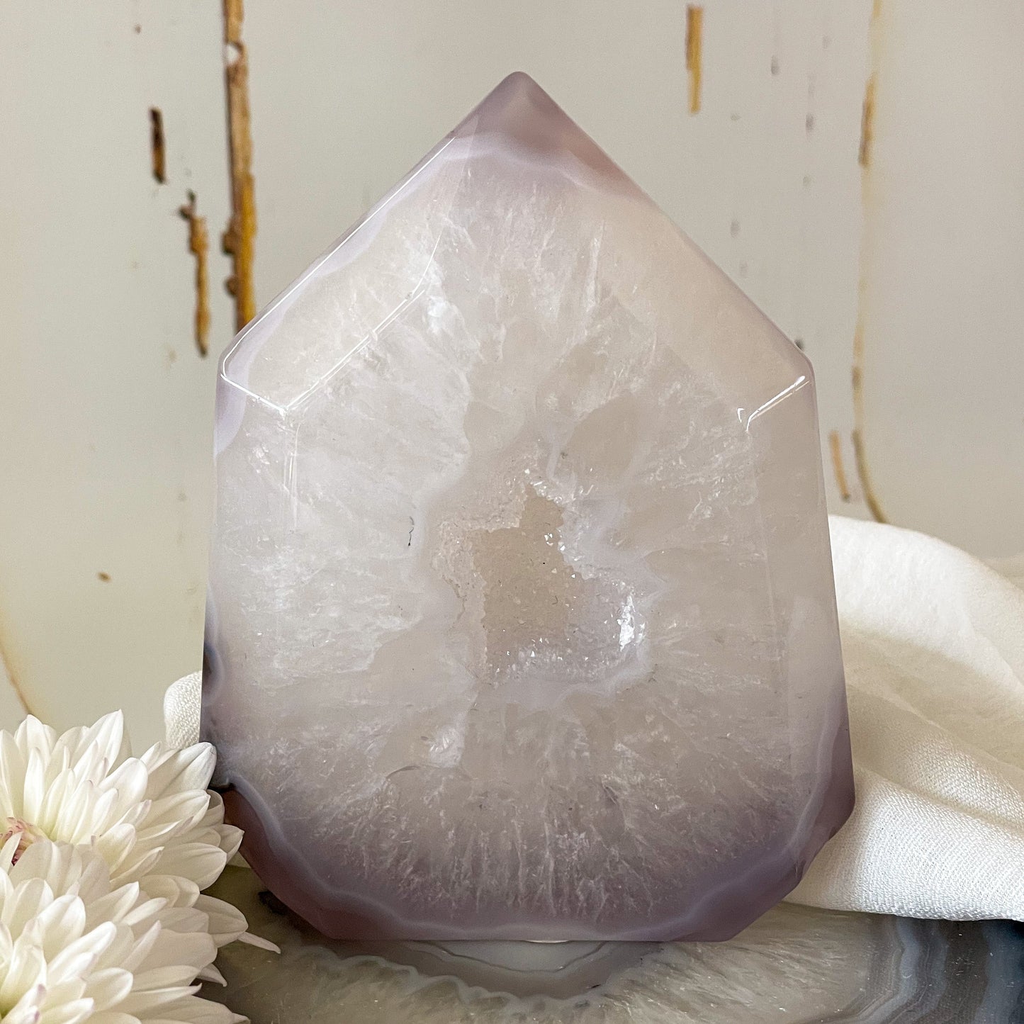 Agate Druzy Point #3-Happily Zen