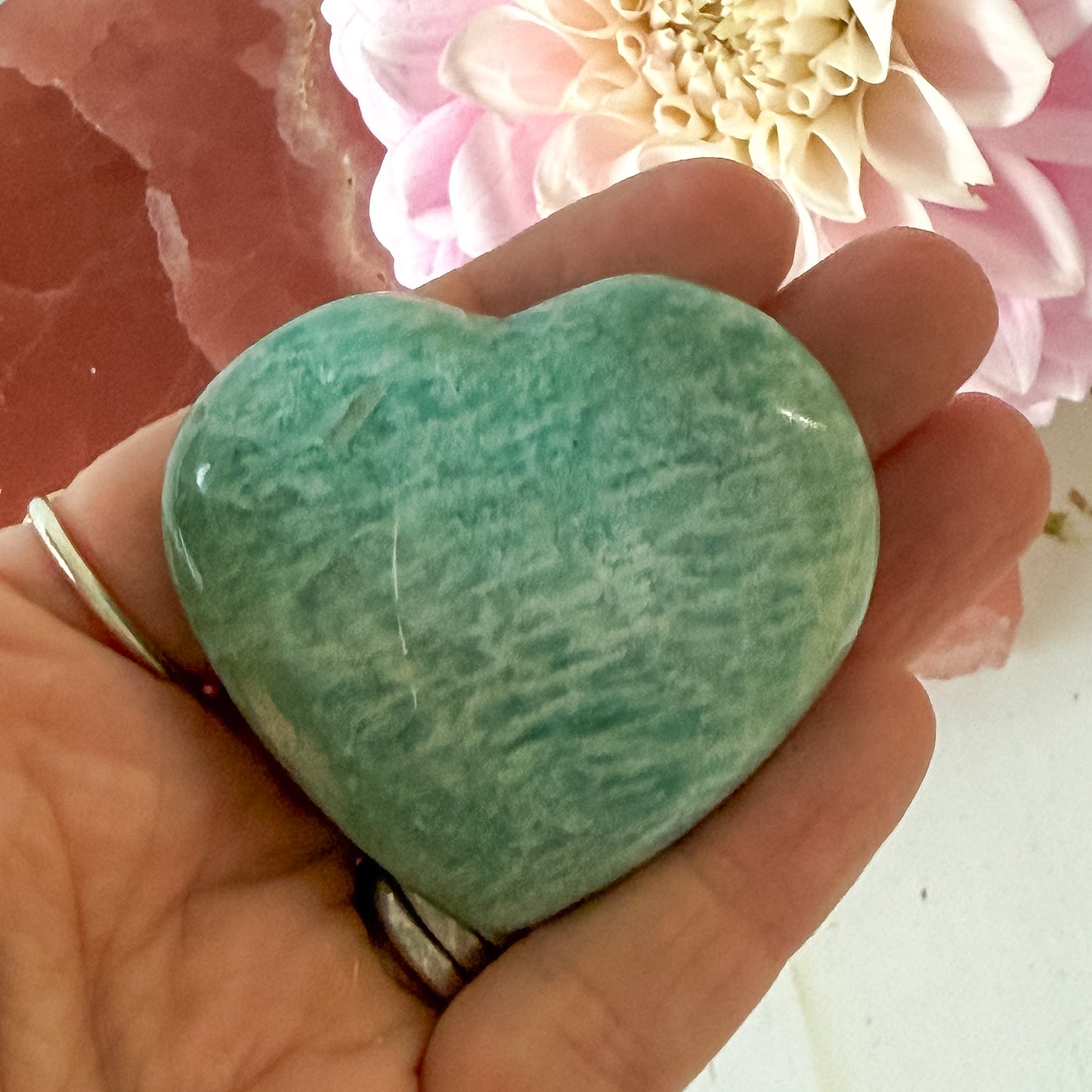 Amazonite Heart #1361-Happily Zen