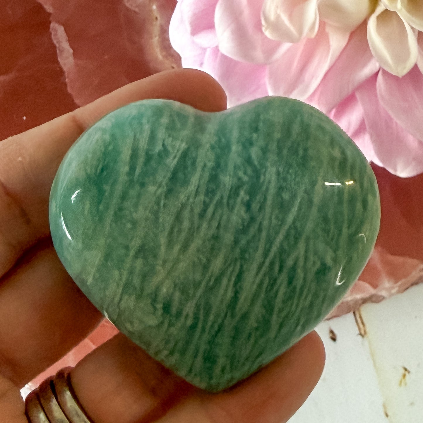 Amazonite Heart #1362-Happily Zen