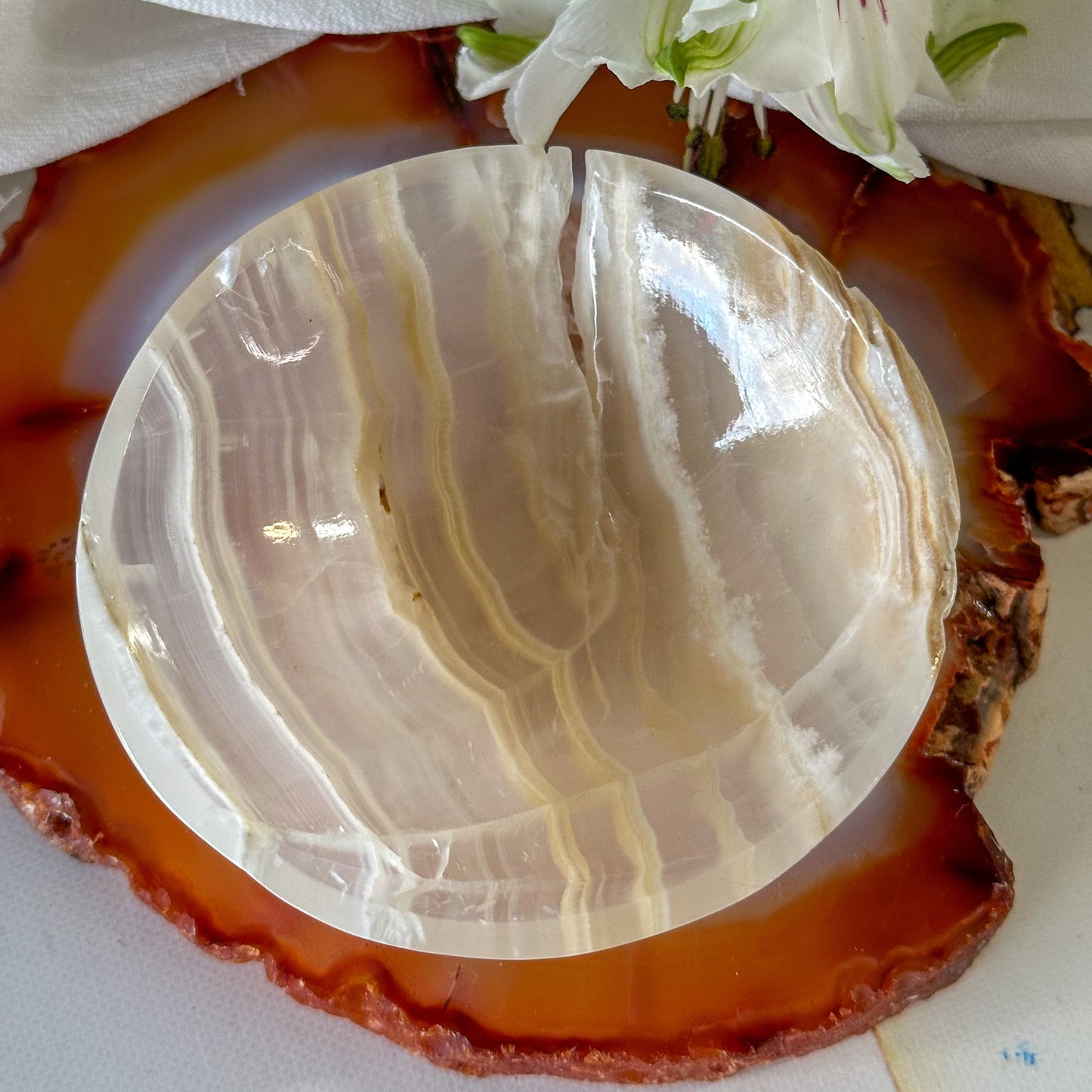 Amber Onyx Bowl #838-Happily Zen