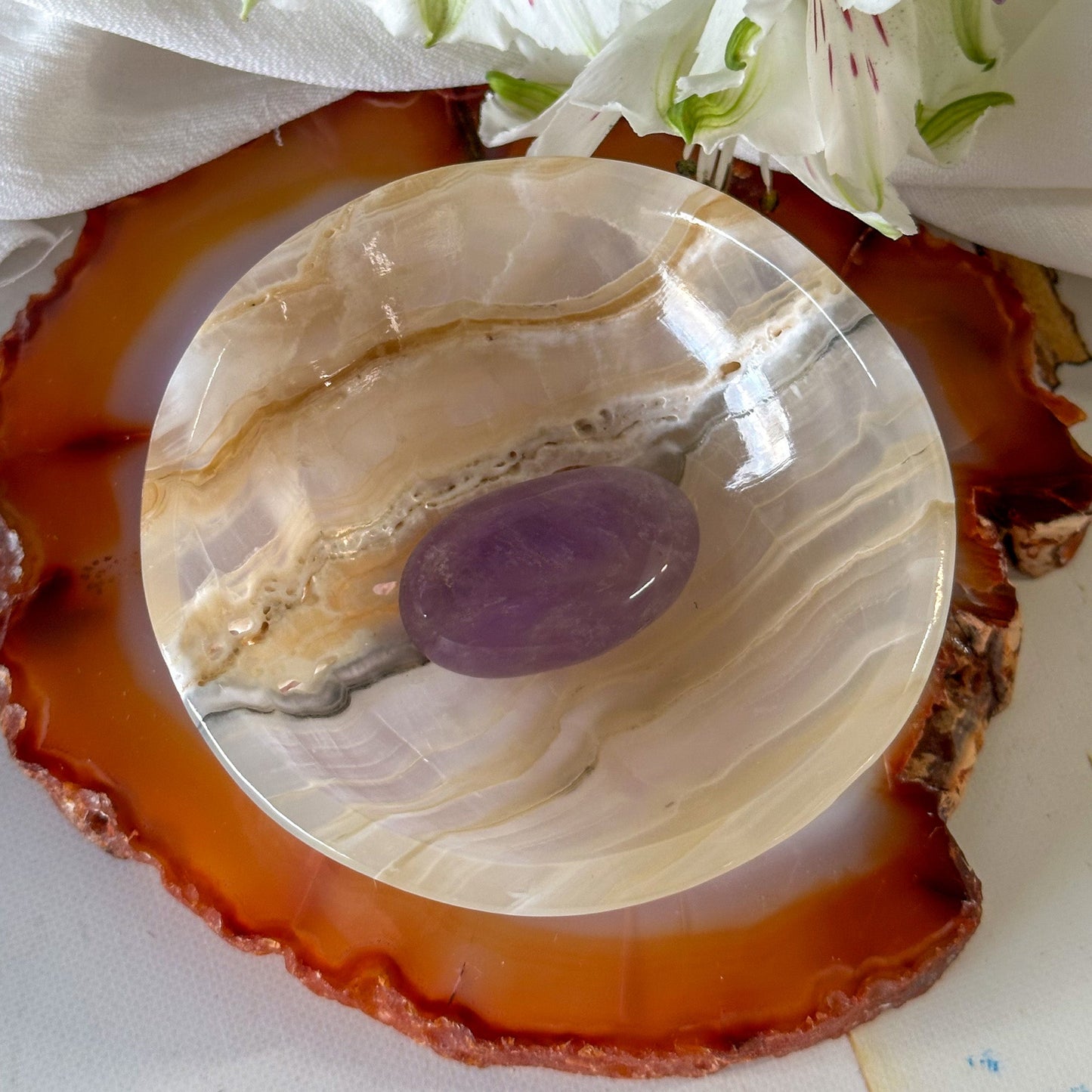 Amber Onyx Bowl #841-Happily Zen