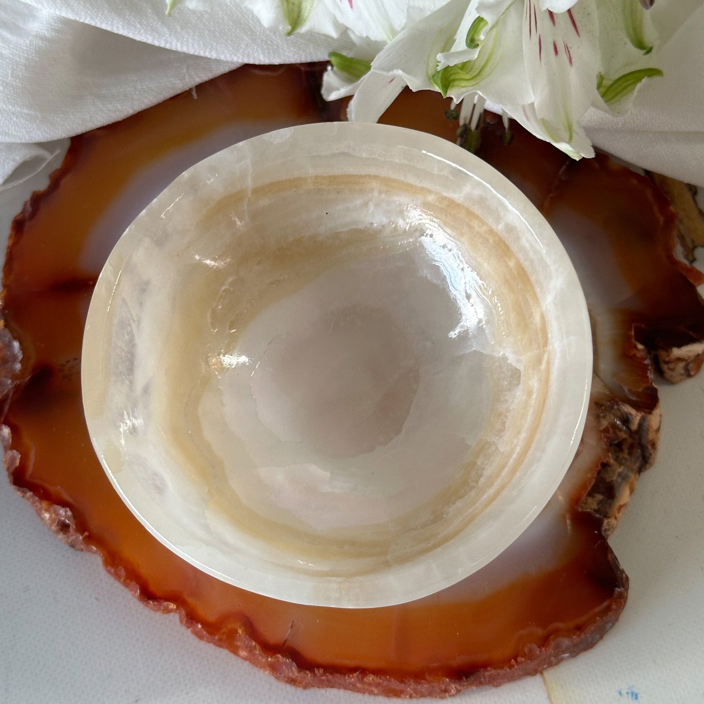 Amber Onyx Bowl #842-Happily Zen
