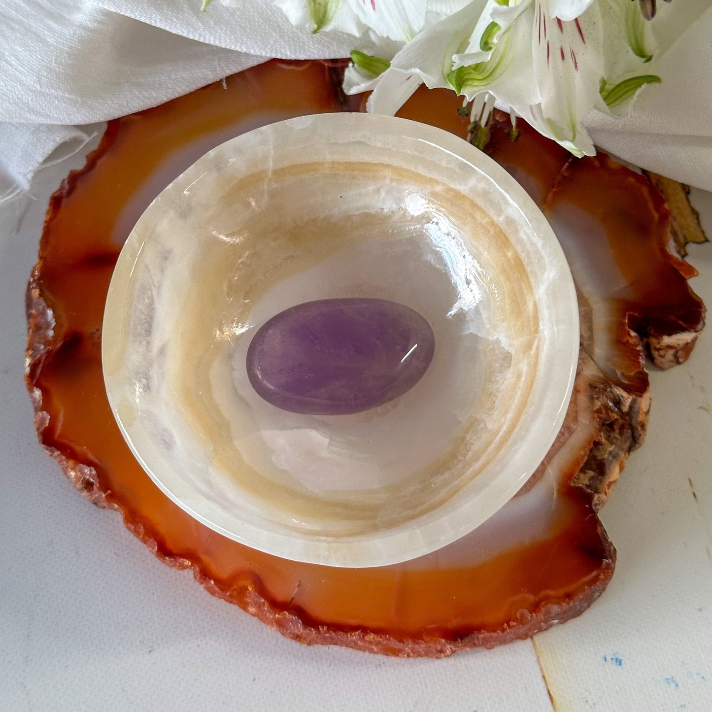 Amber Onyx Bowl #842-Happily Zen