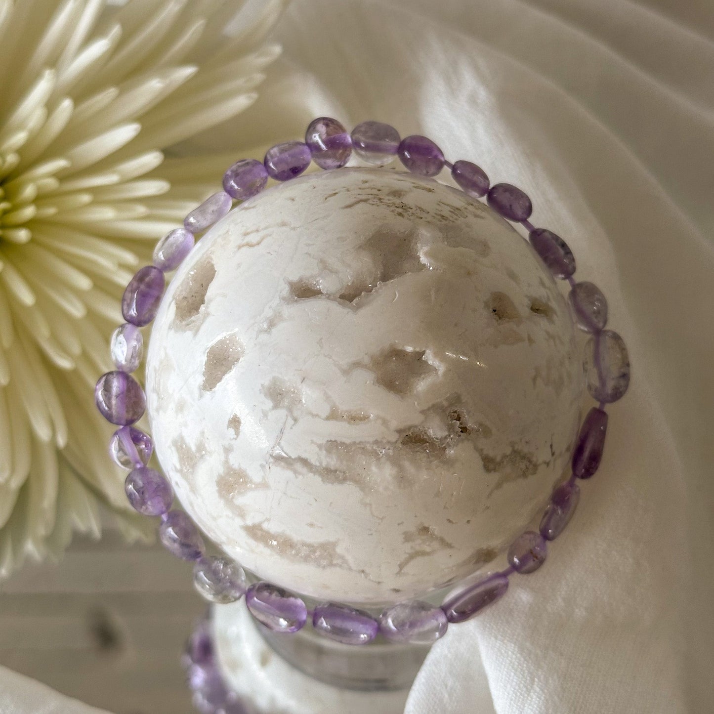 Amethyst Pebble Bracelet-Happily Zen