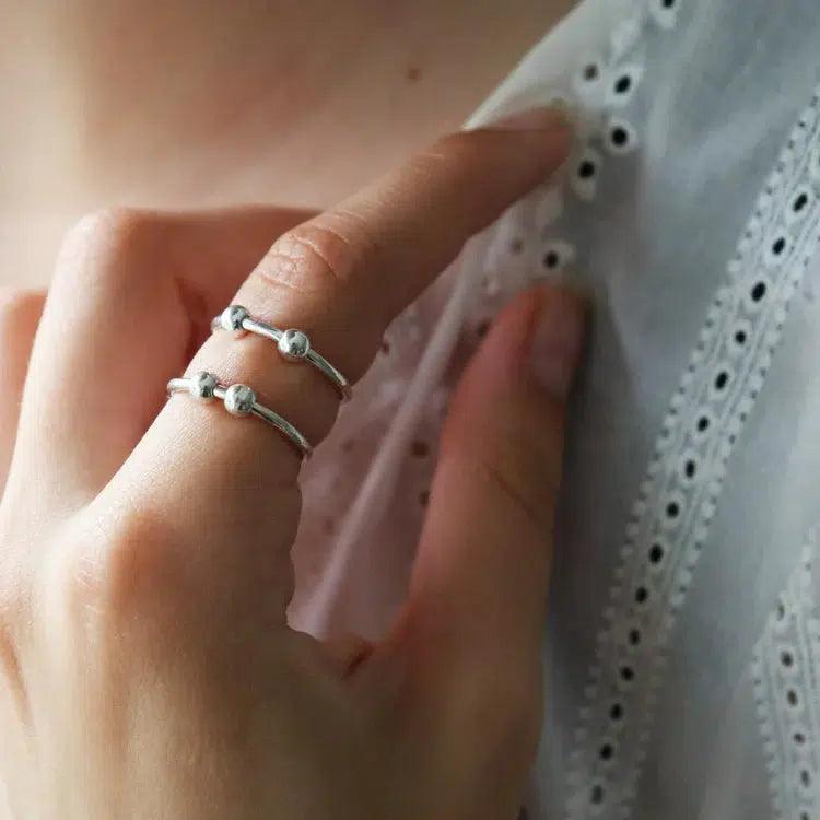 Anxiety Sterling Silver Ring #473-Happily Zen