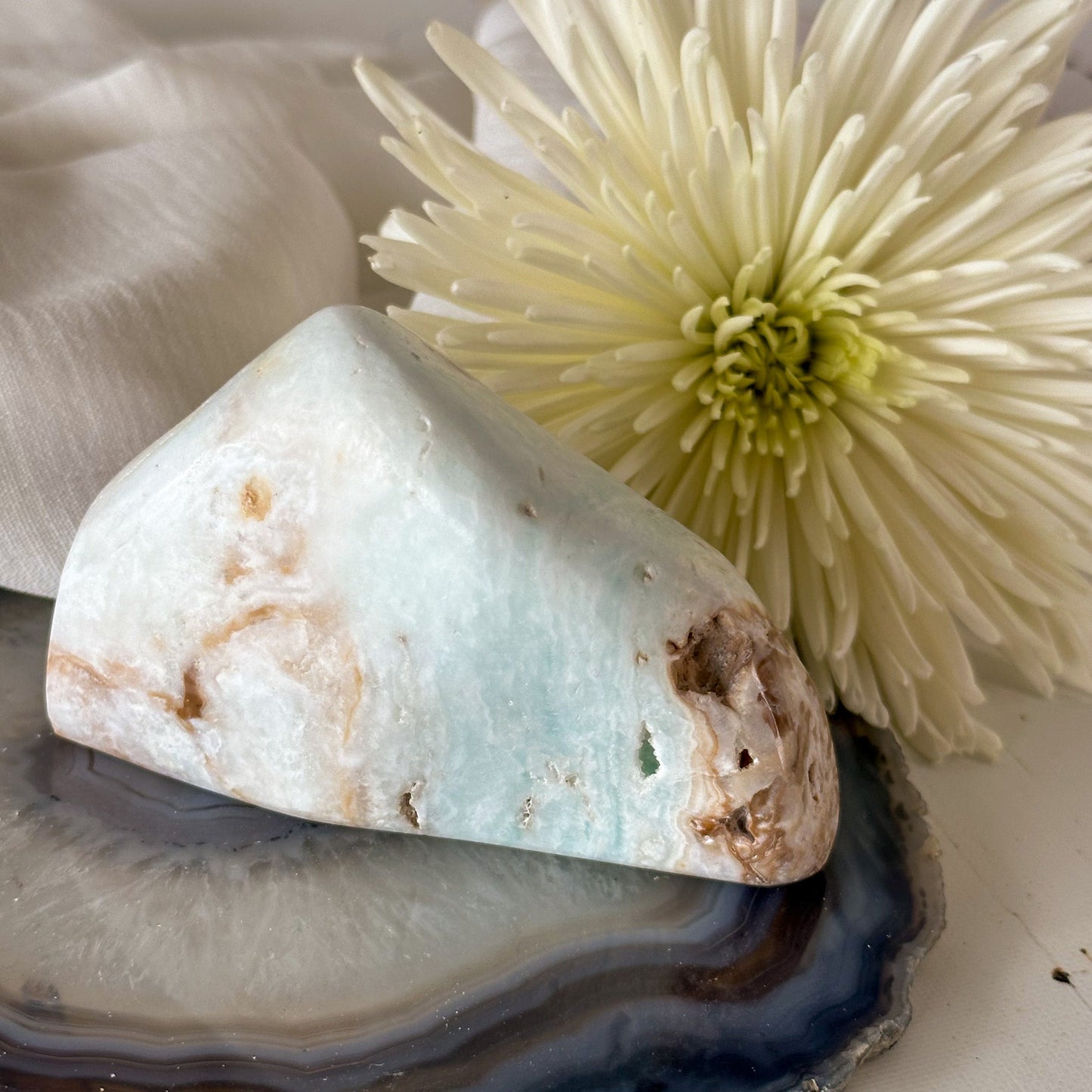 Caribbean Calcite Freeform #705-Happily Zen