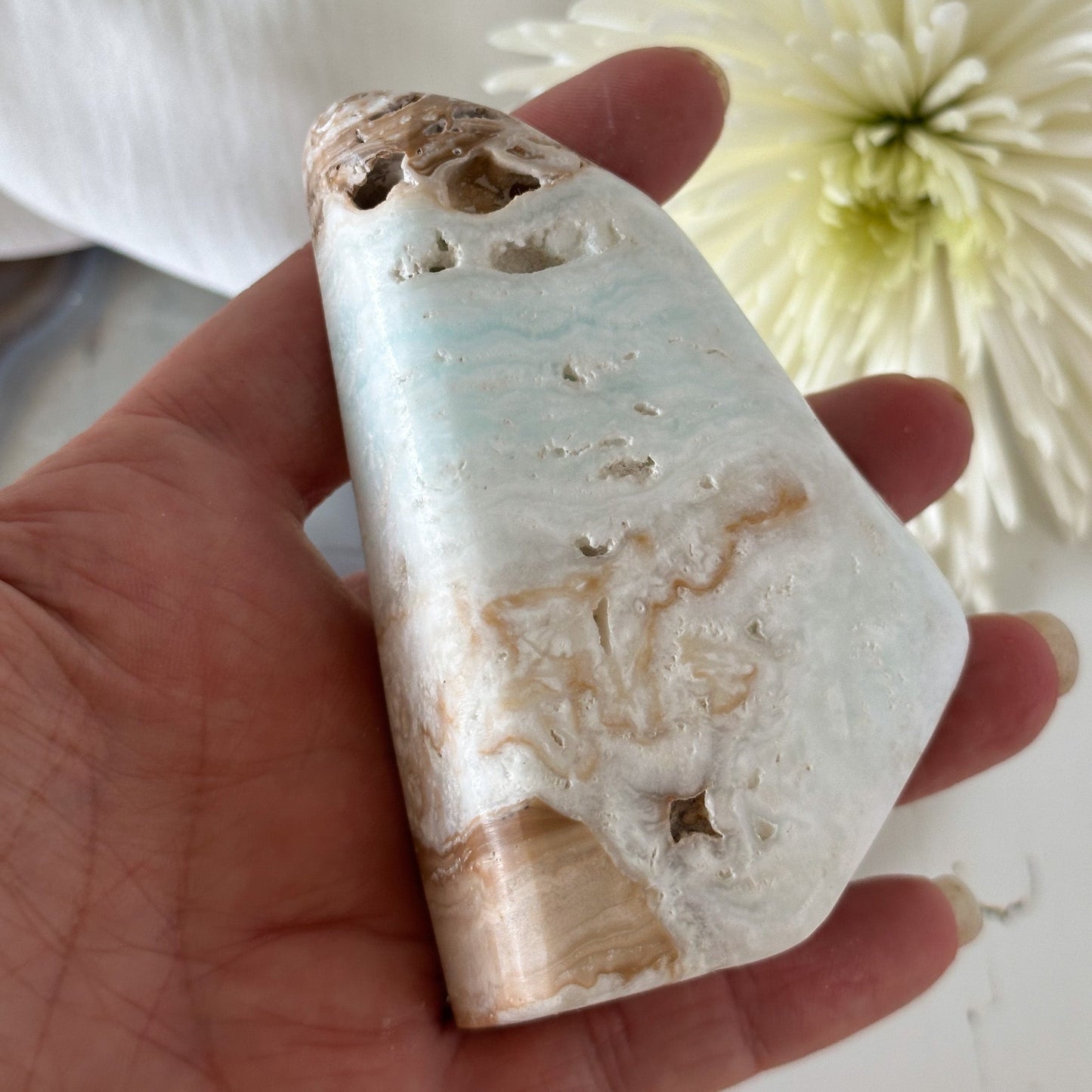 Caribbean Calcite Freeform #705-Happily Zen