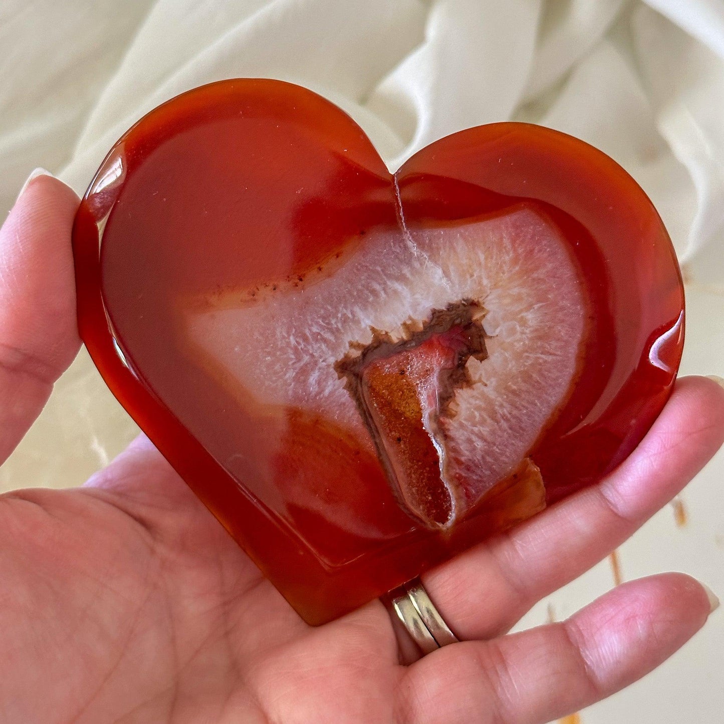 Carnelian Druzy Heart #668-Happily Zen