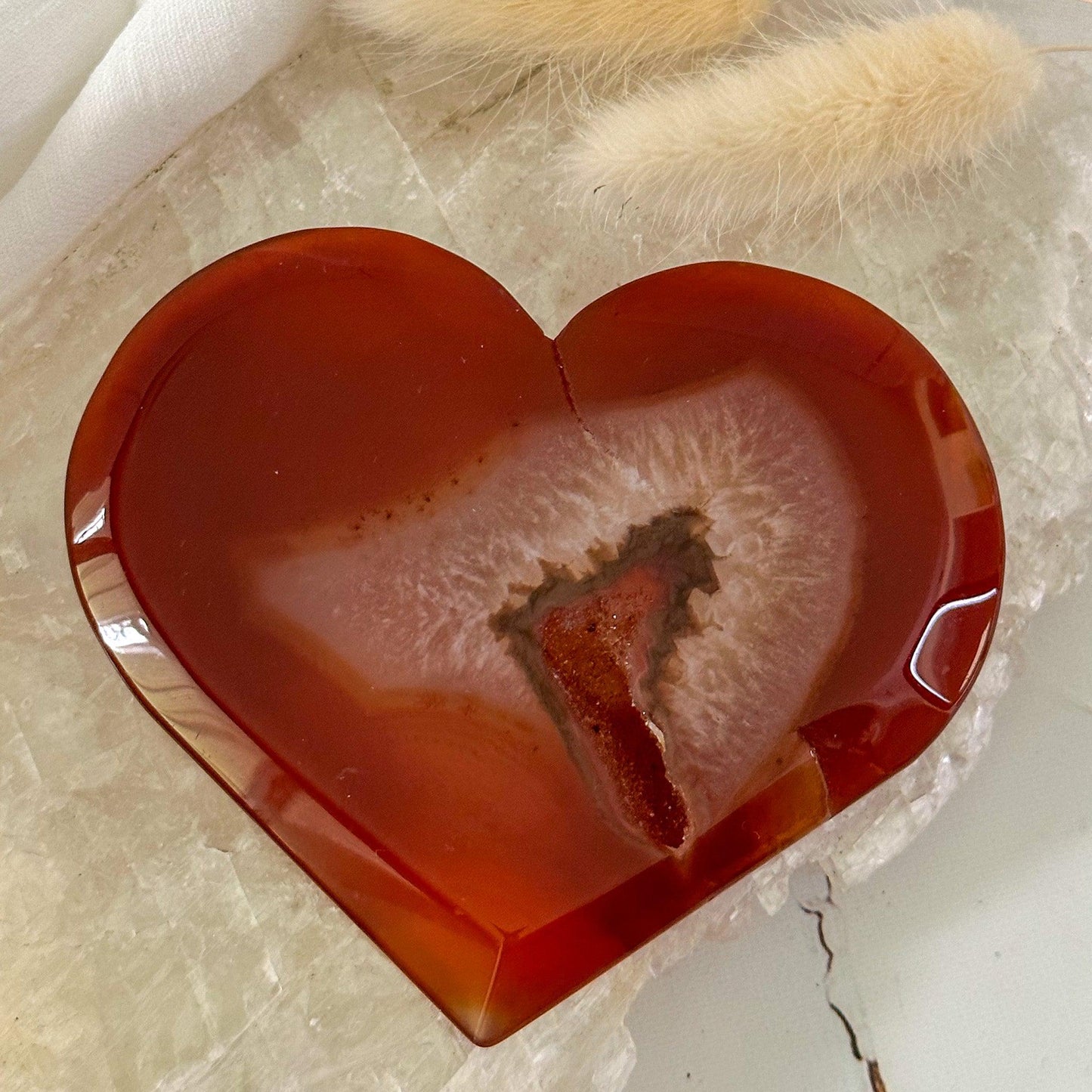 Carnelian Druzy Heart #668-Happily Zen